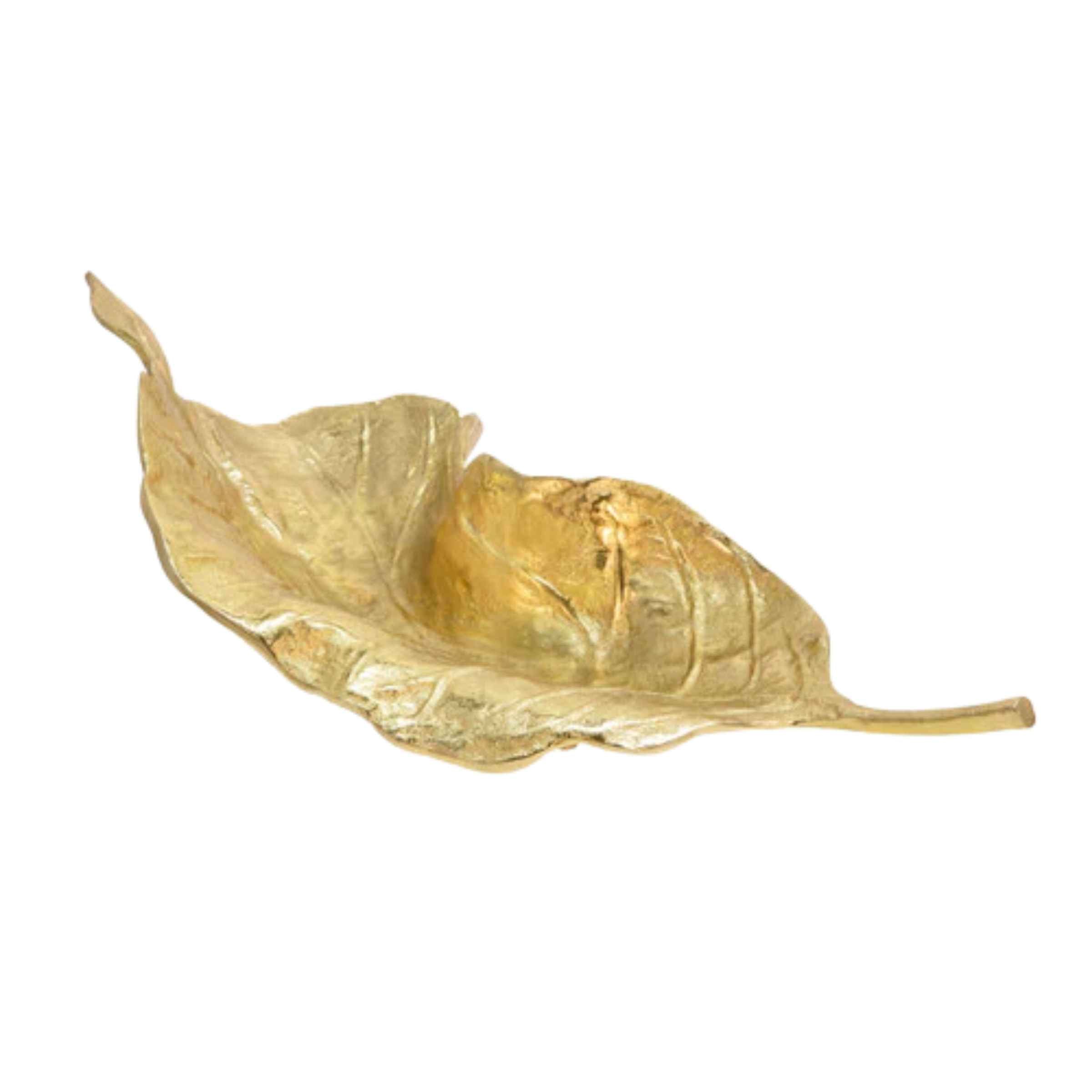 Metal Leaf Platter - Gold 15606-01 - Plates - ebarza Furniture UAE | Shop Modern Furniture in Abu Dhabi & Dubai - مفروشات ايبازرا في الامارات | تسوق اثاث عصري وديكورات مميزة في دبي وابوظبي