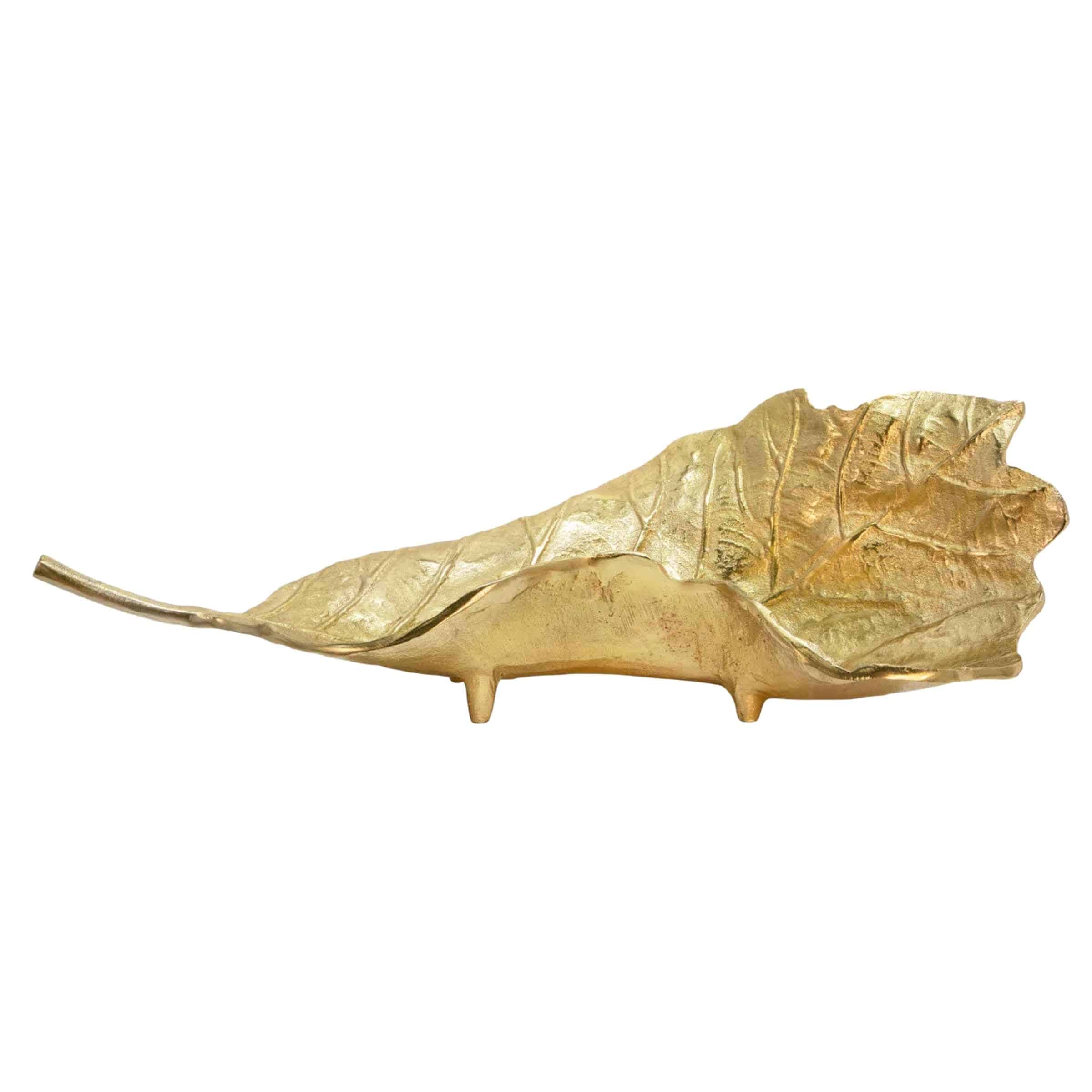 Metal Leaf Platter - Gold 15606-01 - Plates - ebarza Furniture UAE | Shop Modern Furniture in Abu Dhabi & Dubai - مفروشات ايبازرا في الامارات | تسوق اثاث عصري وديكورات مميزة في دبي وابوظبي