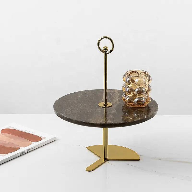 Metal & Marble Dessert Stand Fc-W2126B - Delight Plates - ebarza Furniture UAE | Shop Modern Furniture in Abu Dhabi & Dubai - مفروشات ايبازرا في الامارات | تسوق اثاث عصري وديكورات مميزة في دبي وابوظبي