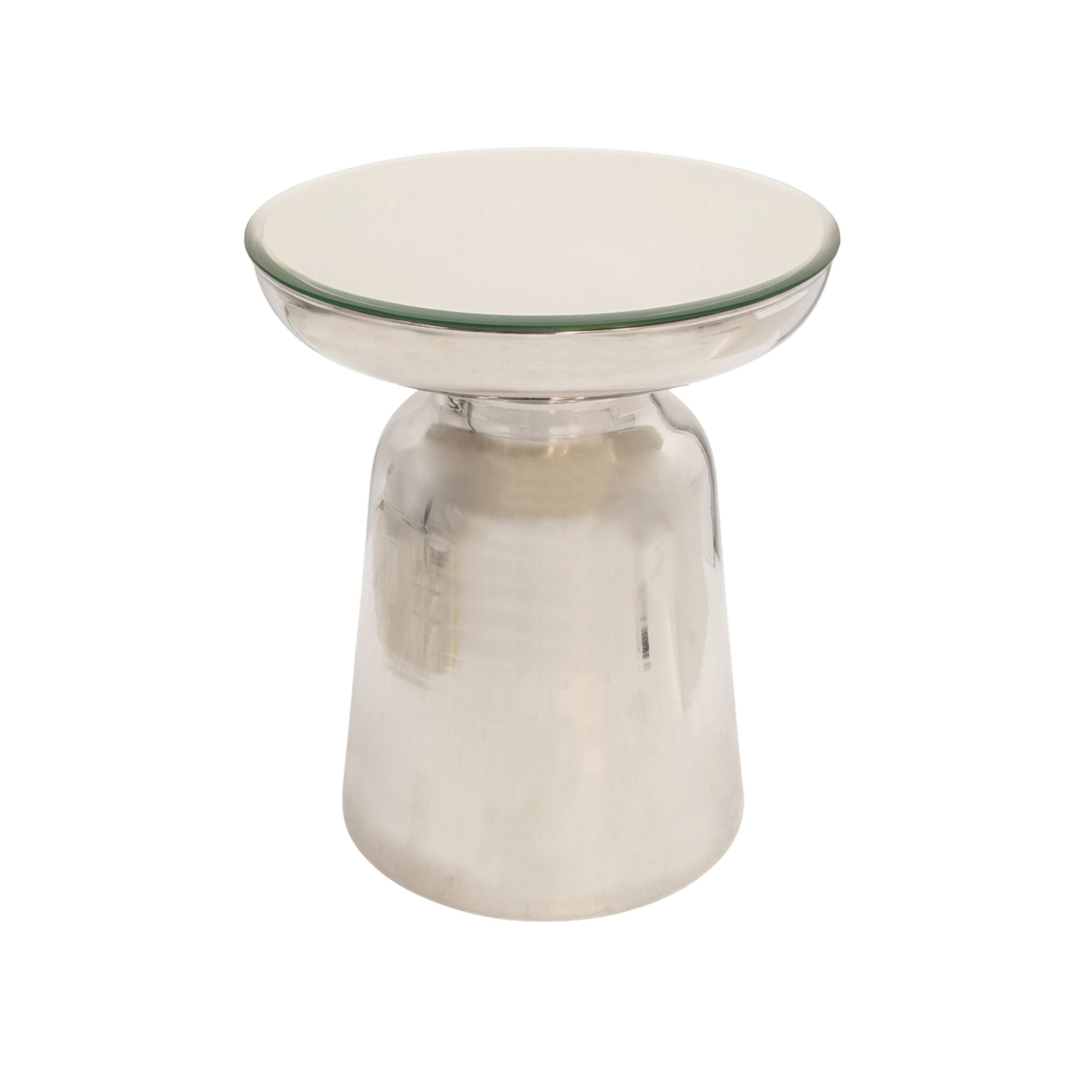 Metal Side Table With Mirror Top 15472-02 - Side Tables - ebarza Furniture UAE | Shop Modern Furniture in Abu Dhabi & Dubai - مفروشات ايبازرا في الامارات | تسوق اثاث عصري وديكورات مميزة في دبي وابوظبي