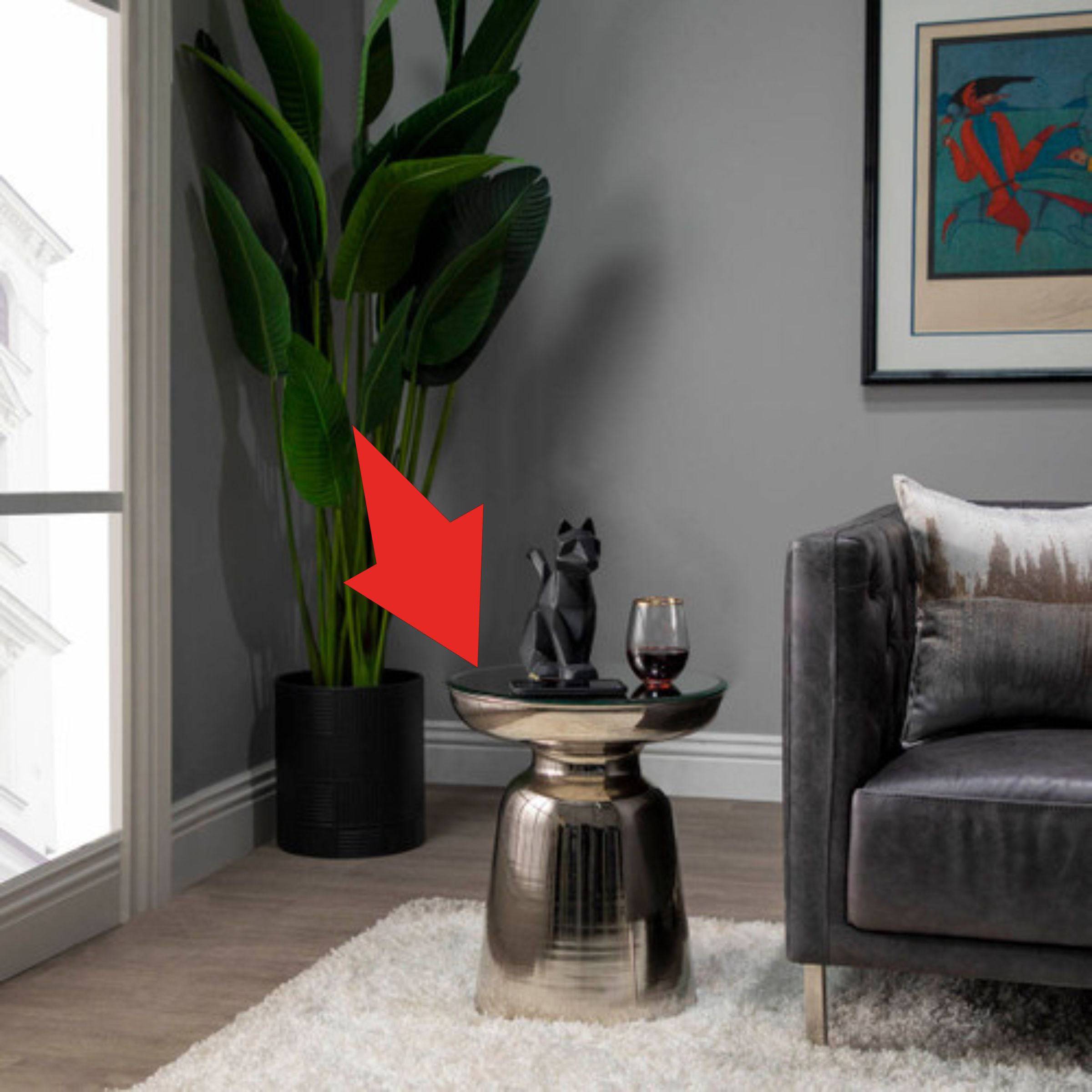 Metal Side Table With Mirror Top 15472-02 - Side Tables - ebarza Furniture UAE | Shop Modern Furniture in Abu Dhabi & Dubai - مفروشات ايبازرا في الامارات | تسوق اثاث عصري وديكورات مميزة في دبي وابوظبي