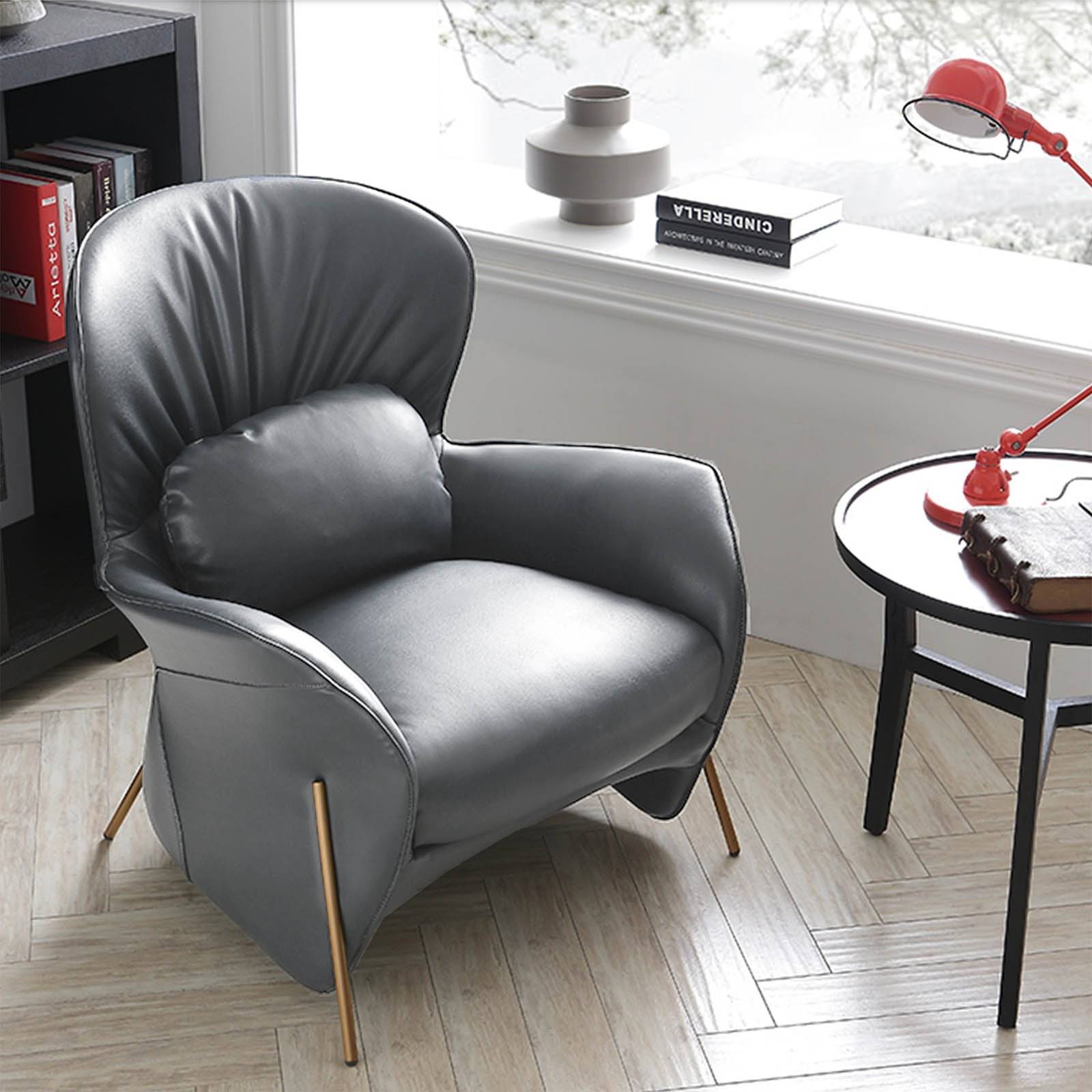 Metz Lounge Chair Lc021-G - Lounge Chairs - ebarza Furniture UAE | Shop Modern Furniture in Abu Dhabi & Dubai - مفروشات ايبازرا في الامارات | تسوق اثاث عصري وديكورات مميزة في دبي وابوظبي