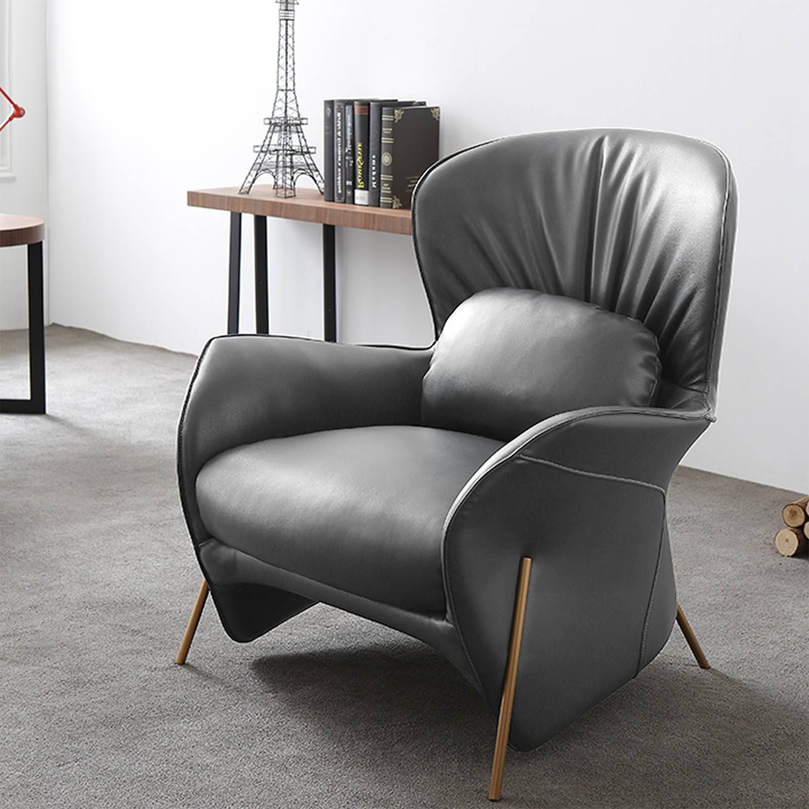 Metz Lounge Chair Lc021-G - Lounge Chairs - ebarza Furniture UAE | Shop Modern Furniture in Abu Dhabi & Dubai - مفروشات ايبازرا في الامارات | تسوق اثاث عصري وديكورات مميزة في دبي وابوظبي