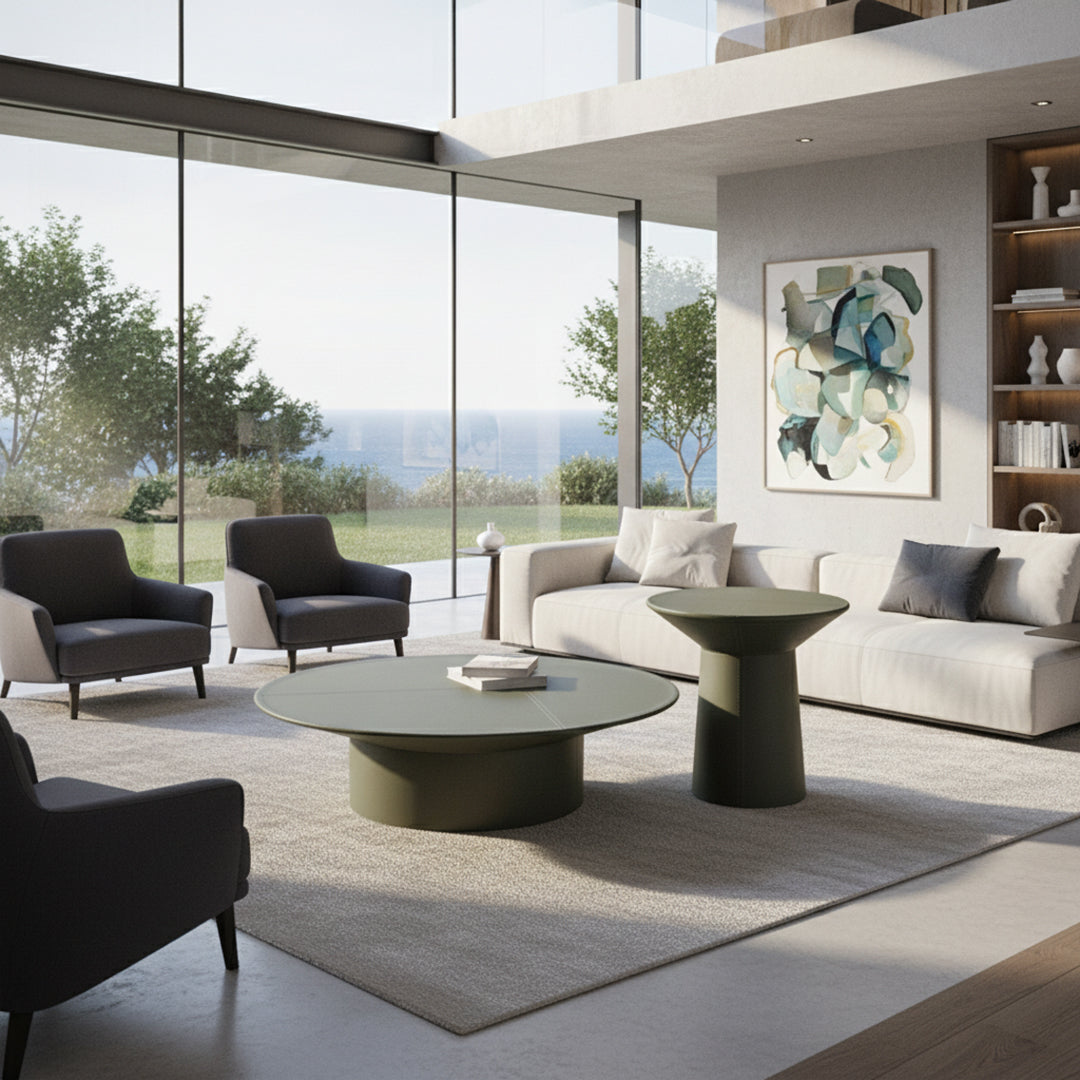 Microfiber Hard Leather Coffee Table CT-258 - Coffee tables - ebarza Furniture UAE | Shop Modern Furniture in Abu Dhabi & Dubai - مفروشات ايبازرا في الامارات | تسوق اثاث عصري وديكورات مميزة في دبي وابوظبي