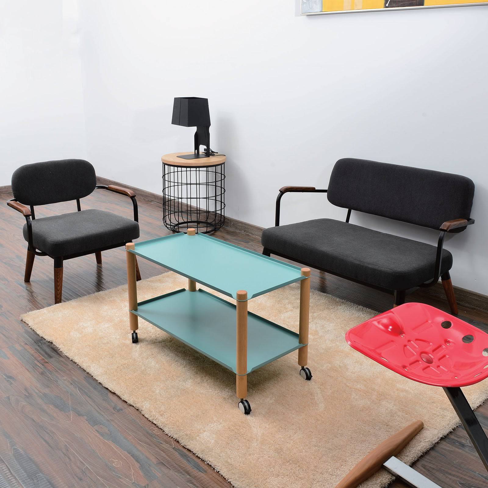 Mid Century Armchair Sf-085-Bw - Armchairs - ebarza Furniture UAE | Shop Modern Furniture in Abu Dhabi & Dubai - مفروشات ايبازرا في الامارات | تسوق اثاث عصري وديكورات مميزة في دبي وابوظبي