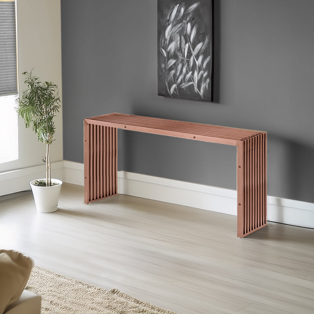 Mid Century Stainless Console Psh-48-Rg-Con - Consoles - ebarza Furniture UAE | Shop Modern Furniture in Abu Dhabi & Dubai - مفروشات ايبازرا في الامارات | تسوق اثاث عصري وديكورات مميزة في دبي وابوظبي