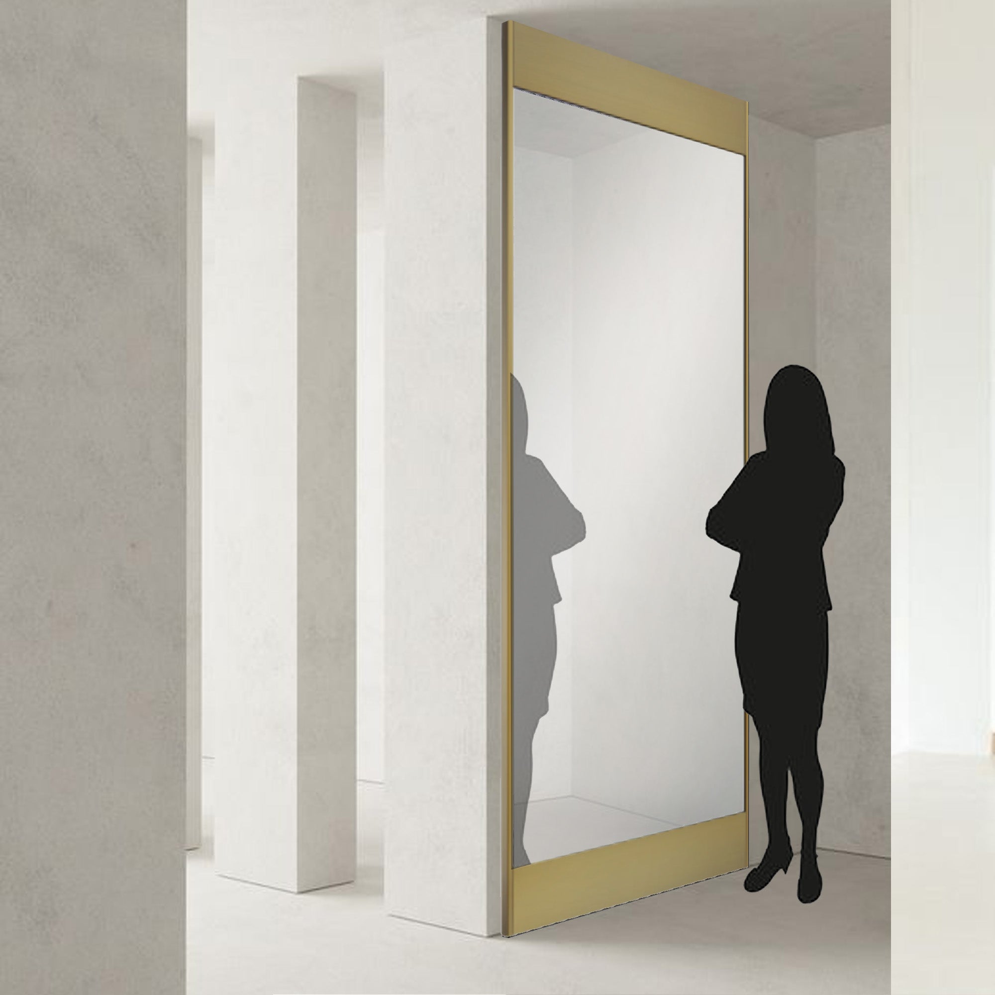 Mirror SS frame OA-9360-G - Mirrors - ebarza Furniture UAE | Shop Modern Furniture in Abu Dhabi & Dubai - مفروشات ايبازرا في الامارات | تسوق اثاث عصري وديكورات مميزة في دبي وابوظبي