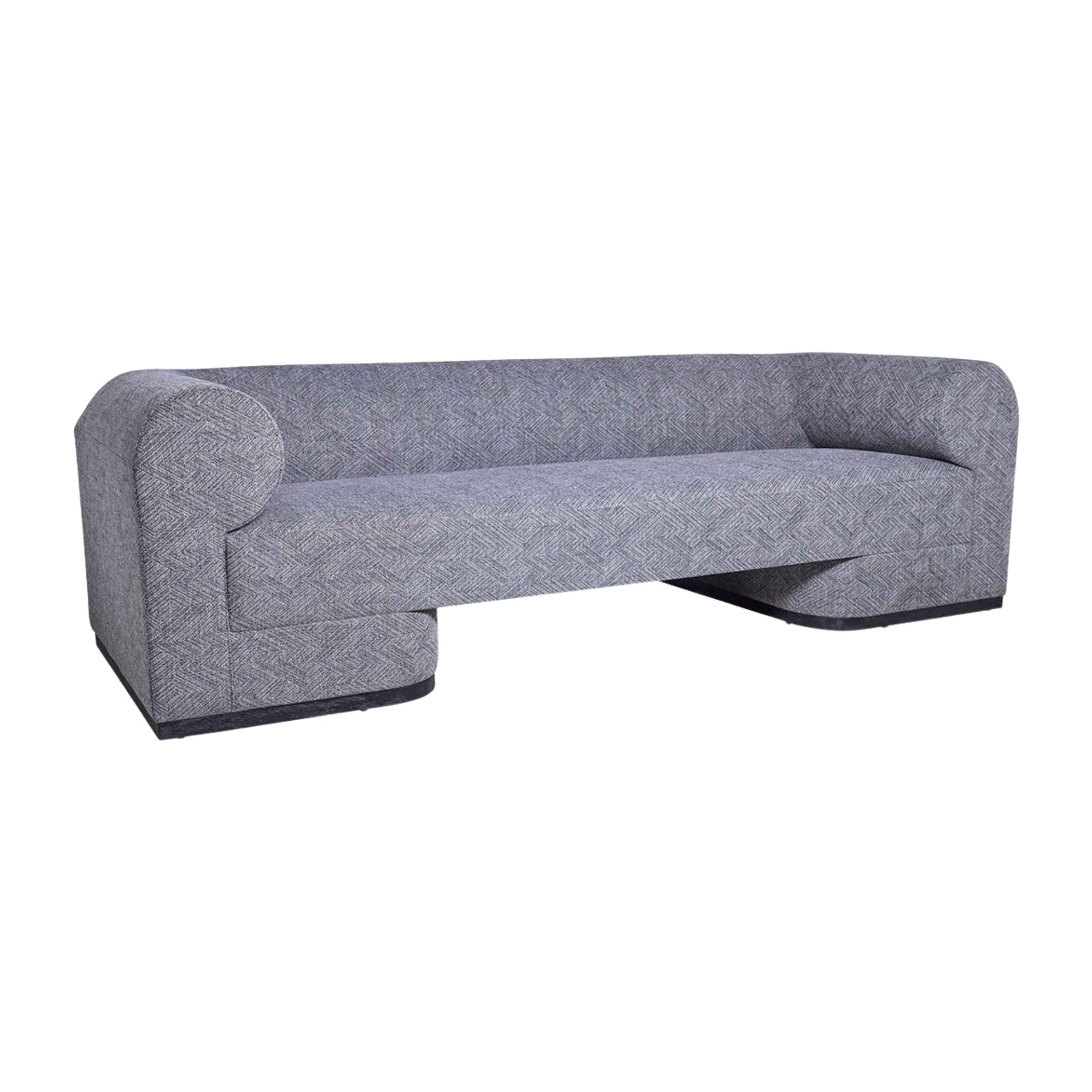 Modern Sofa With Black Oak Base - Gray 17045-03 - Sofas - ebarza Furniture UAE | Shop Modern Furniture in Abu Dhabi & Dubai - مفروشات ايبازرا في الامارات | تسوق اثاث عصري وديكورات مميزة في دبي وابوظبي