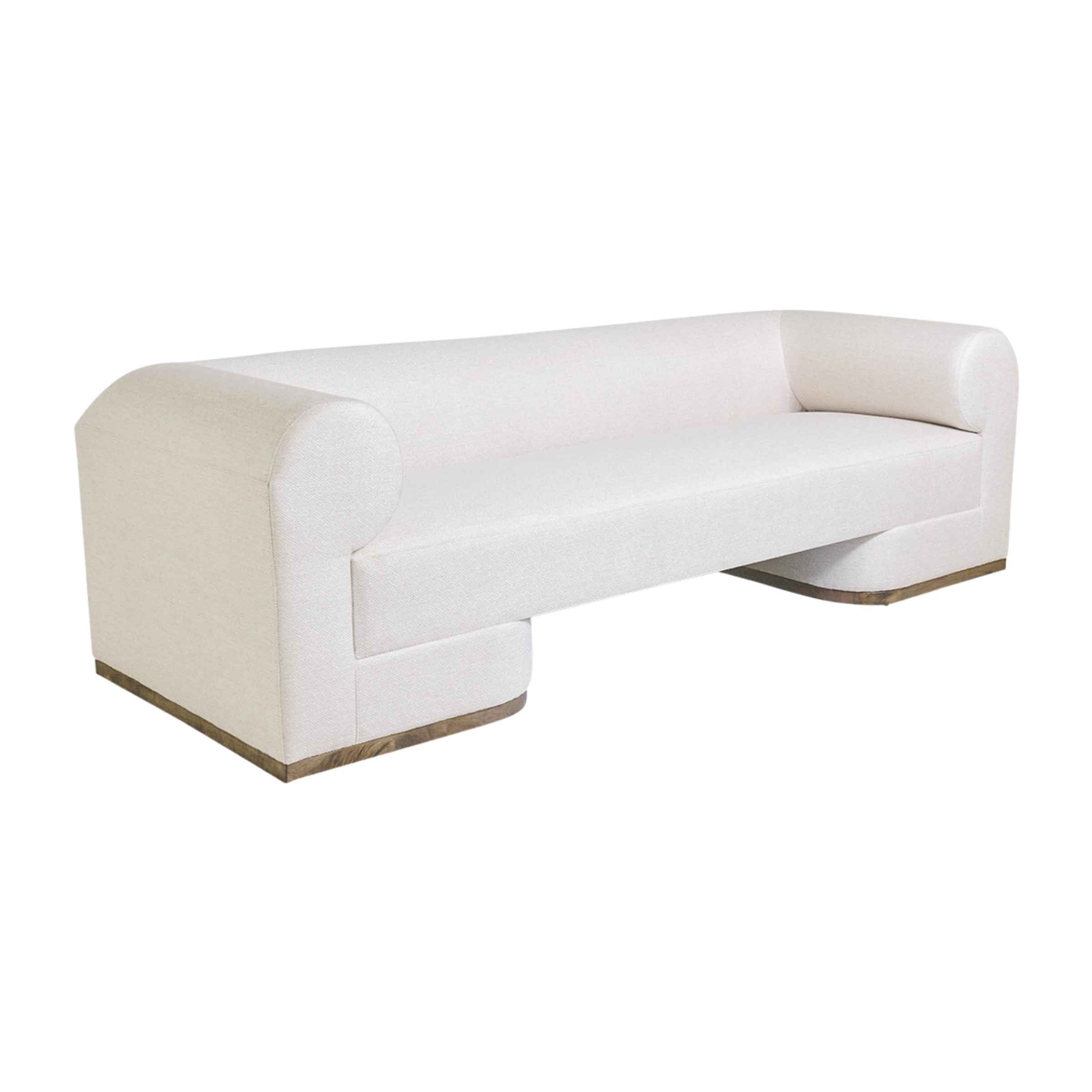 Modern Sofa With Black Oak Base - Ivory 17045-04 - Sofas - ebarza Furniture UAE | Shop Modern Furniture in Abu Dhabi & Dubai - مفروشات ايبازرا في الامارات | تسوق اثاث عصري وديكورات مميزة في دبي وابوظبي