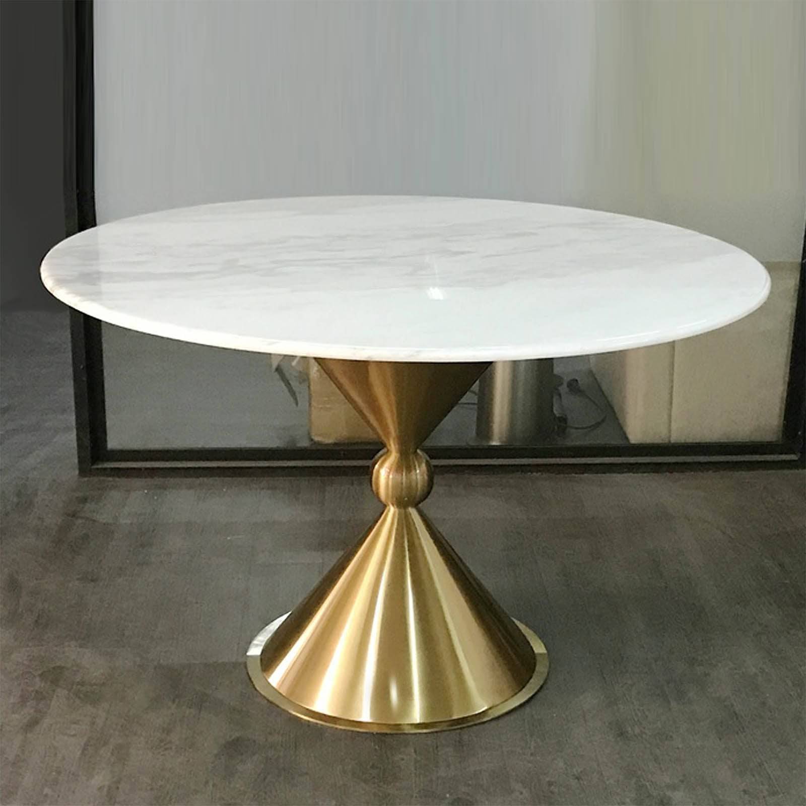 Monaco Natural Marble Dining Table Tg-150 - Dining Tables - ebarza Furniture UAE | Shop Modern Furniture in Abu Dhabi & Dubai - مفروشات ايبازرا في الامارات | تسوق اثاث عصري وديكورات مميزة في دبي وابوظبي