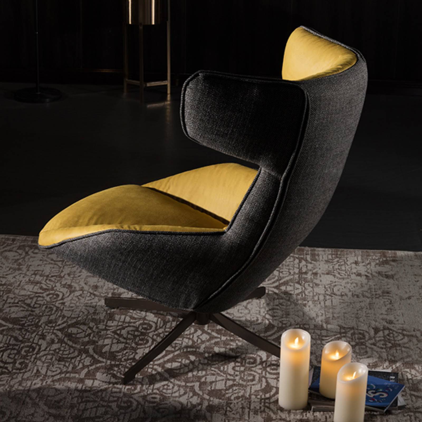 AS IS - Monaco Swivel Lounge Chair LC001 - DISPLAY ITEM - ebarza Furniture UAE | Shop Modern Furniture in Abu Dhabi & Dubai - مفروشات ايبازرا في الامارات | تسوق اثاث عصري وديكورات مميزة في دبي وابوظبي