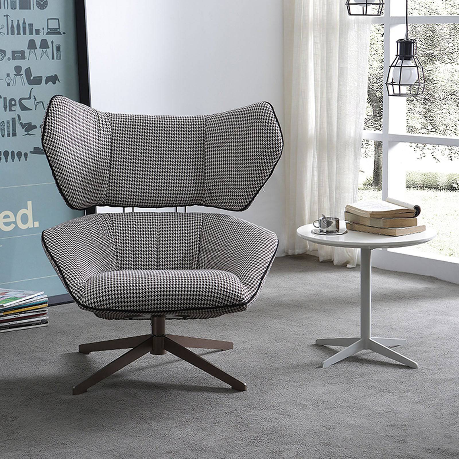 Monaco Swivel Lounge Chair Lc016-BL - Lounge Chairs - ebarza Furniture UAE | Shop Modern Furniture in Abu Dhabi & Dubai - مفروشات ايبازرا في الامارات | تسوق اثاث عصري وديكورات مميزة في دبي وابوظبي