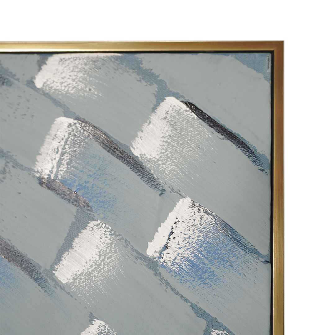 Mosaic Pattern Hand Painted Art Painting With Rose Gold Frame 120X200 Cm Soaap009 - Paintings - ebarza Furniture UAE | Shop Modern Furniture in Abu Dhabi & Dubai - مفروشات ايبازرا في الامارات | تسوق اثاث عصري وديكورات مميزة في دبي وابوظبي