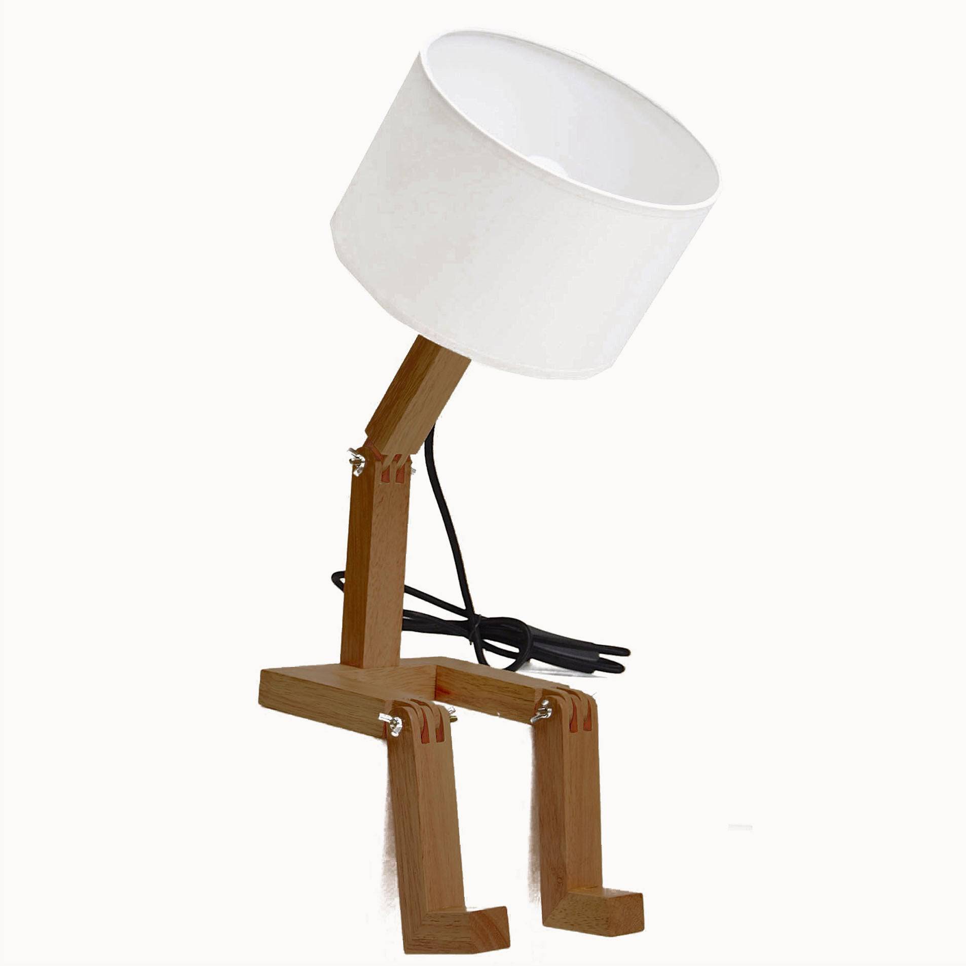 Mr.Lonley Solid Wood Table Lamp Bpmt01-W - Desk\table Lamps - ebarza Furniture UAE | Shop Modern Furniture in Abu Dhabi & Dubai - مفروشات ايبازرا في الامارات | تسوق اثاث عصري وديكورات مميزة في دبي وابوظبي
