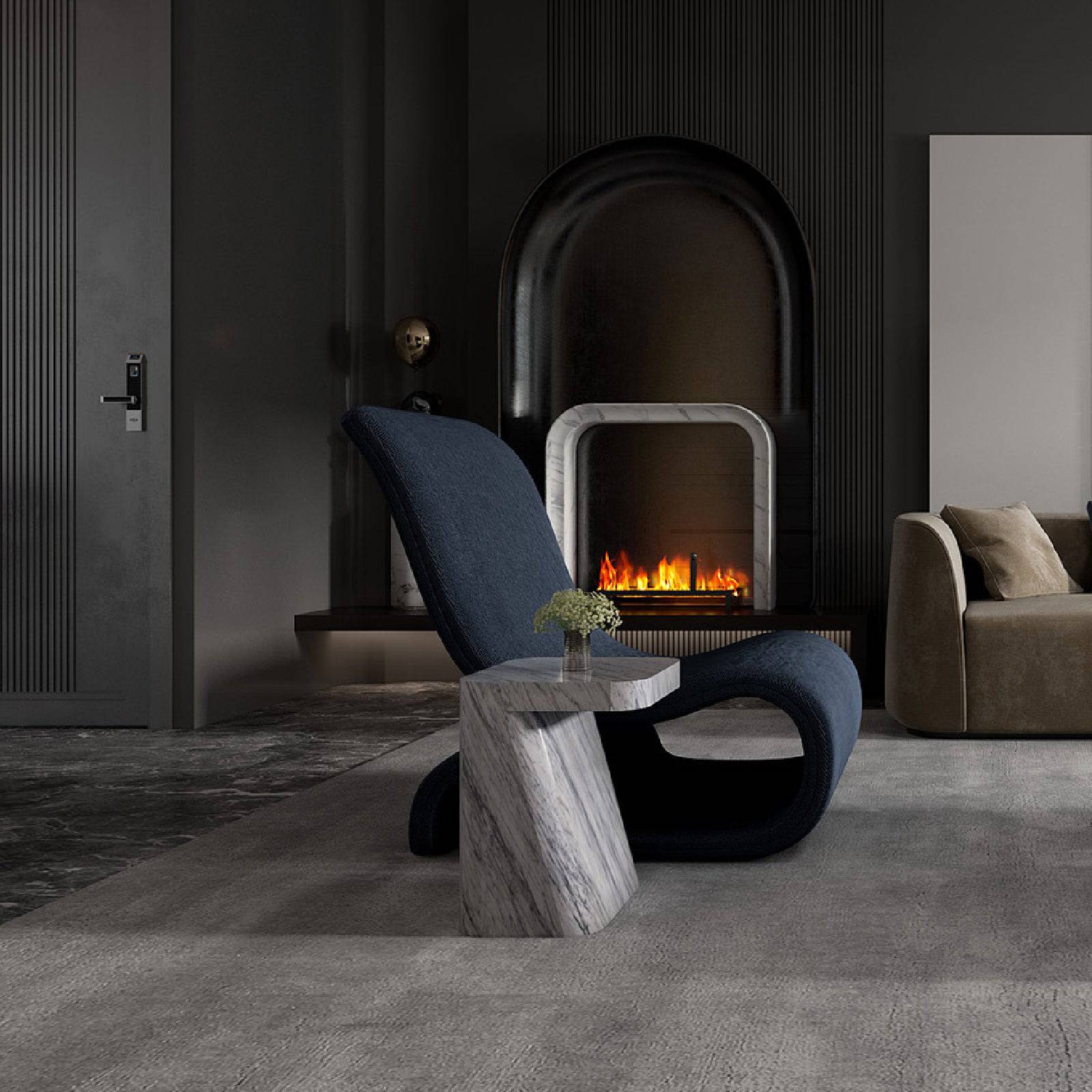 Natural Marble Side Table 323STA-Crar - Side Tables - ebarza Furniture UAE | Shop Modern Furniture in Abu Dhabi & Dubai - مفروشات ايبازرا في الامارات | تسوق اثاث عصري وديكورات مميزة في دبي وابوظبي