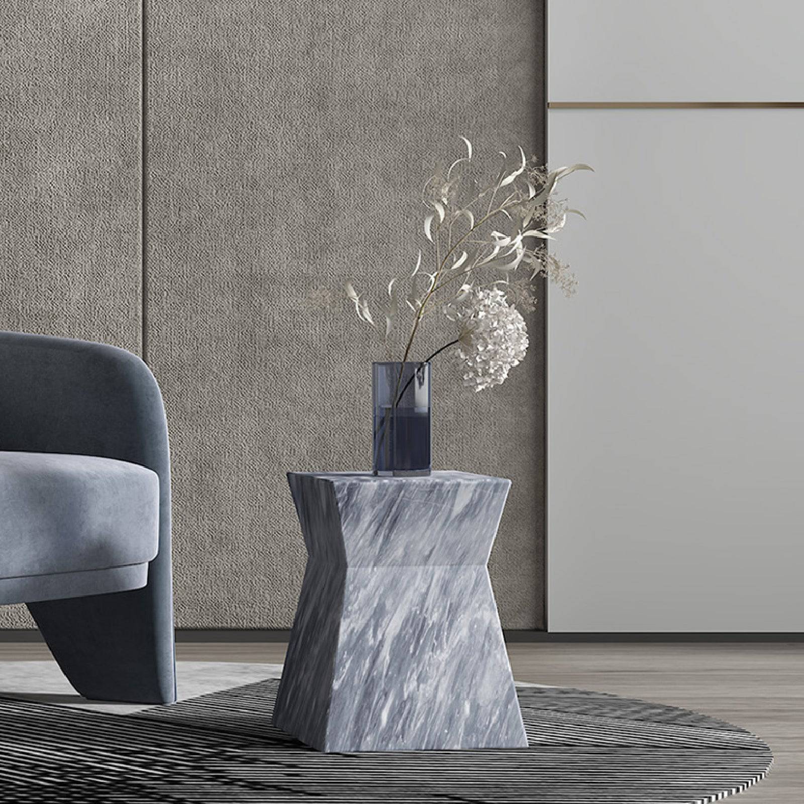 Natural Marble Side Table 378St-Lcst - Side Tables - ebarza Furniture UAE | Shop Modern Furniture in Abu Dhabi & Dubai - مفروشات ايبازرا في الامارات | تسوق اثاث عصري وديكورات مميزة في دبي وابوظبي