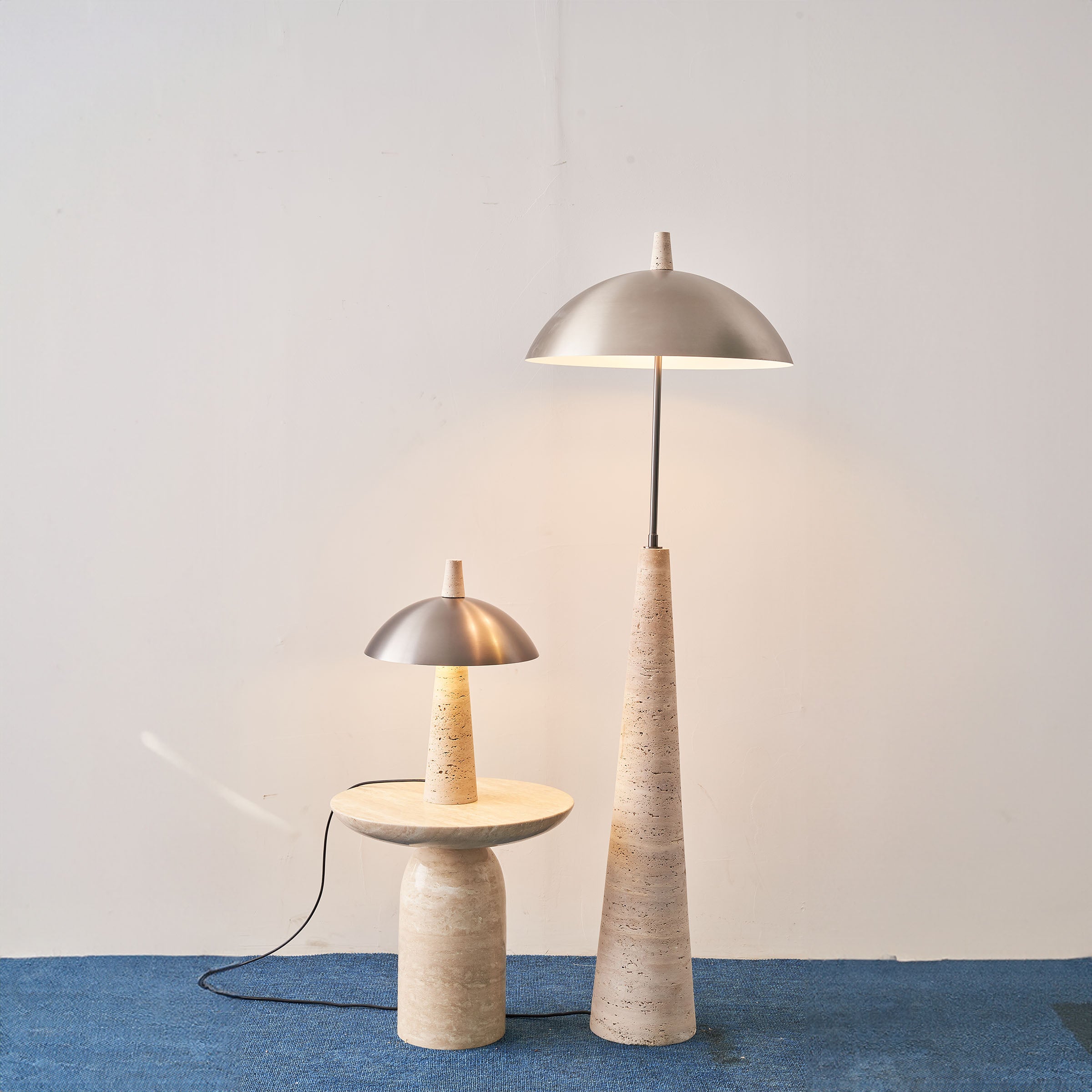 Natural Travertine Floor Lamp JA-015F - Floor Lamps - ebarza Furniture UAE | Shop Modern Furniture in Abu Dhabi & Dubai - مفروشات ايبازرا في الامارات | تسوق اثاث عصري وديكورات مميزة في دبي وابوظبي