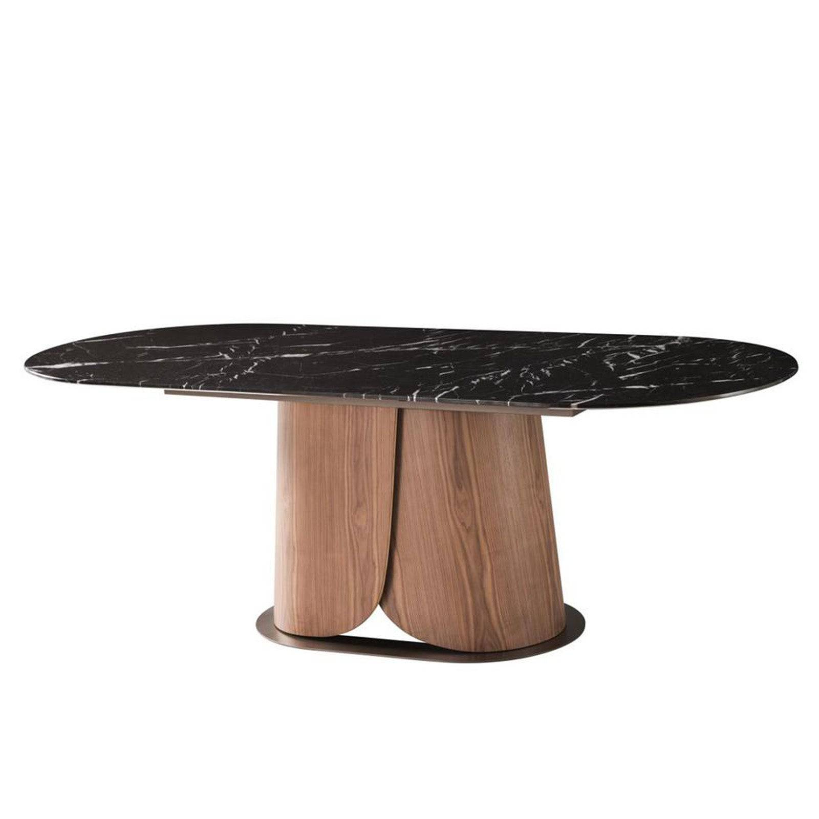 Nero Margiua Natural Marble Dining Table Dt011 - Dining Tables - ebarza Furniture UAE | Shop Modern Furniture in Abu Dhabi & Dubai - مفروشات ايبازرا في الامارات | تسوق اثاث عصري وديكورات مميزة في دبي وابوظبي