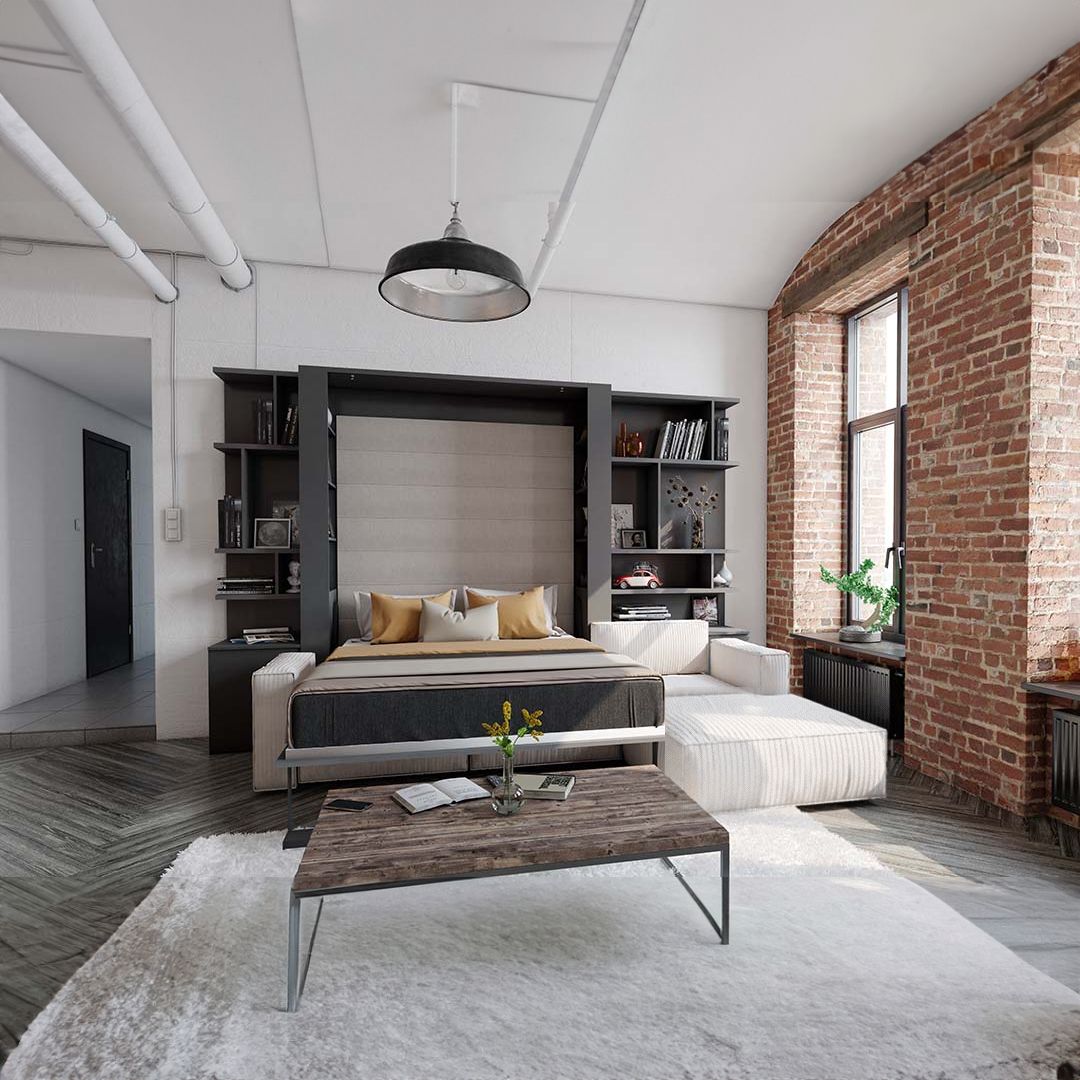 Nova Convertable Queen Sofabed with Shelves & Quality Mattress 250 - Bedsteads - ebarza Furniture UAE | Shop Modern Furniture in Abu Dhabi & Dubai - مفروشات ايبازرا في الامارات | تسوق اثاث عصري وديكورات مميزة في دبي وابوظبي