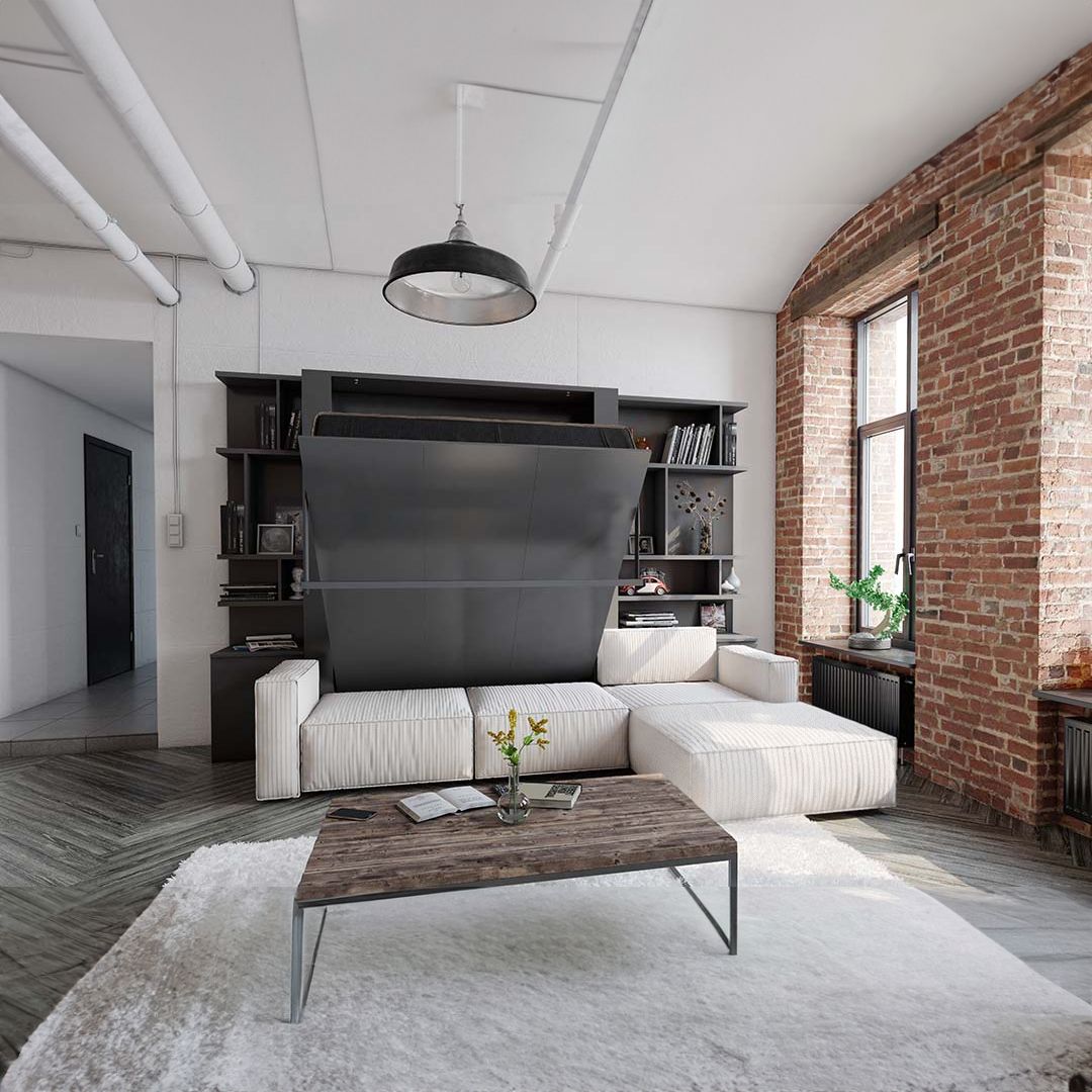 Nova Convertable Queen Sofabed with Shelves & Quality Mattress 250 - Bedsteads - ebarza Furniture UAE | Shop Modern Furniture in Abu Dhabi & Dubai - مفروشات ايبازرا في الامارات | تسوق اثاث عصري وديكورات مميزة في دبي وابوظبي