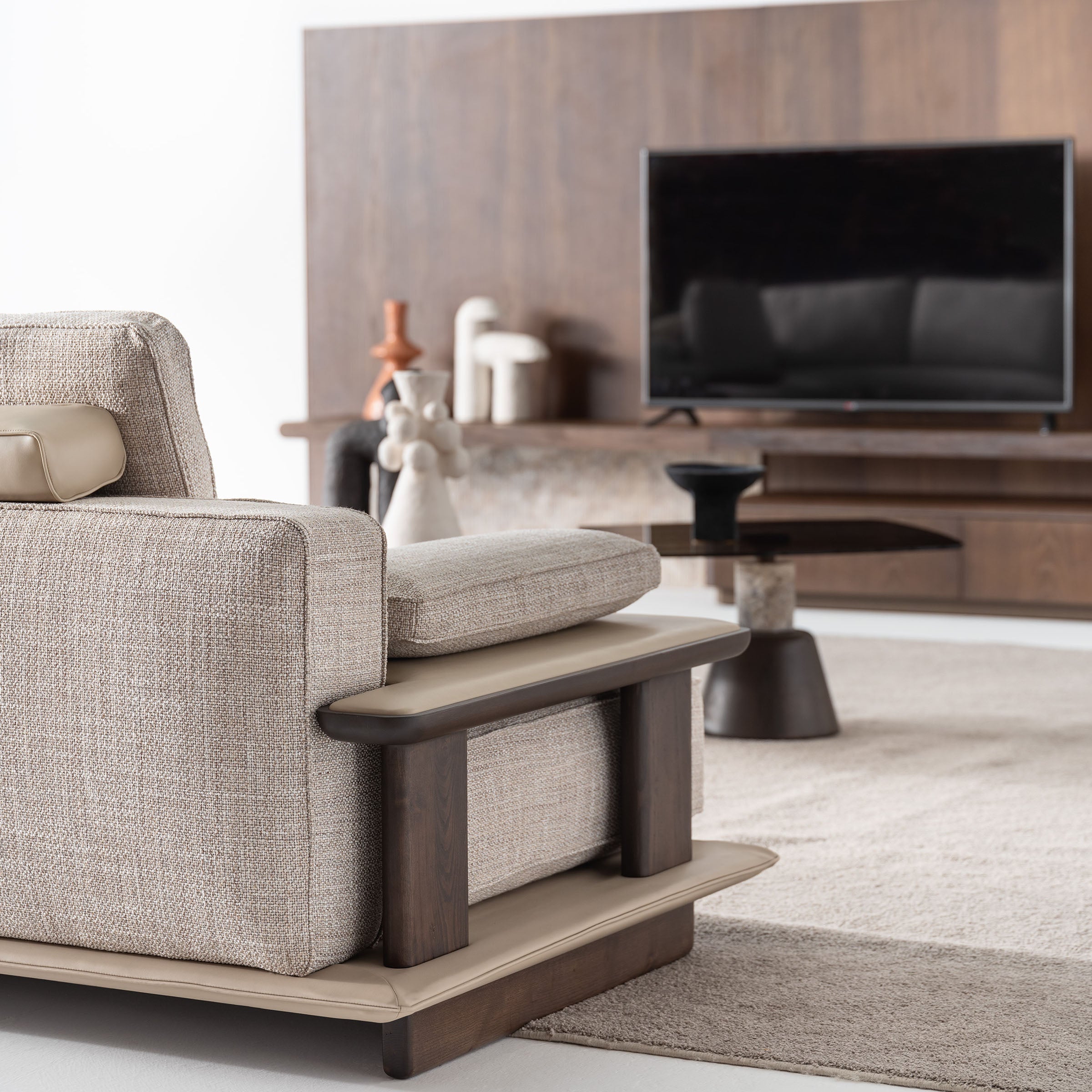 ODEON SINGLE MODULE WITH LEFT ARM 123cm for Odeon Sofa OD-L/M-ARM003 - Sofas - ebarza Furniture UAE | Shop Modern Furniture in Abu Dhabi & Dubai - مفروشات ايبازرا في الامارات | تسوق اثاث عصري وديكورات مميزة في دبي وابوظبي