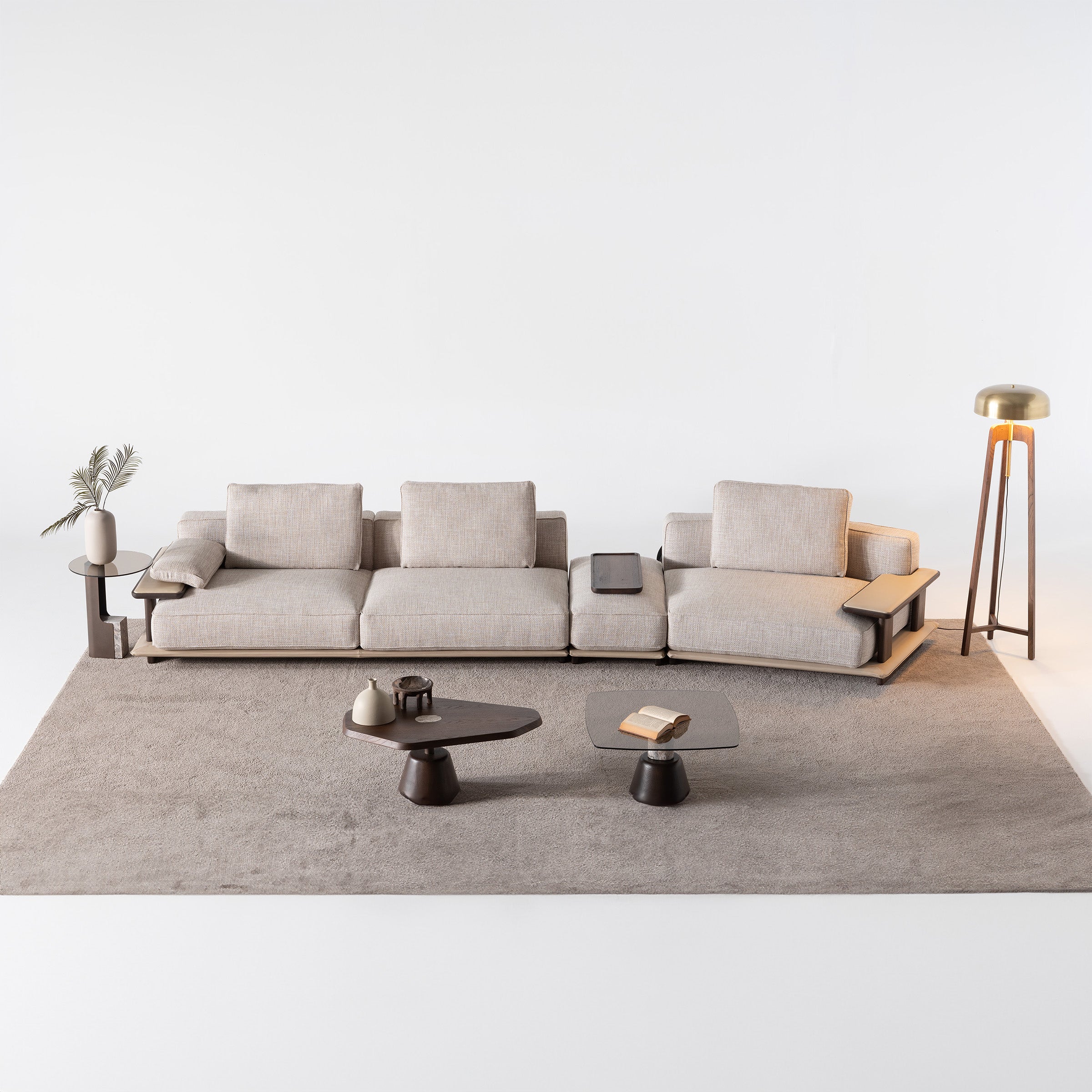 ODEON SINGLE MODULE WITH LEFT ARM 123cm for Odeon Sofa OD-L/M-ARM003 - Sofas - ebarza Furniture UAE | Shop Modern Furniture in Abu Dhabi & Dubai - مفروشات ايبازرا في الامارات | تسوق اثاث عصري وديكورات مميزة في دبي وابوظبي