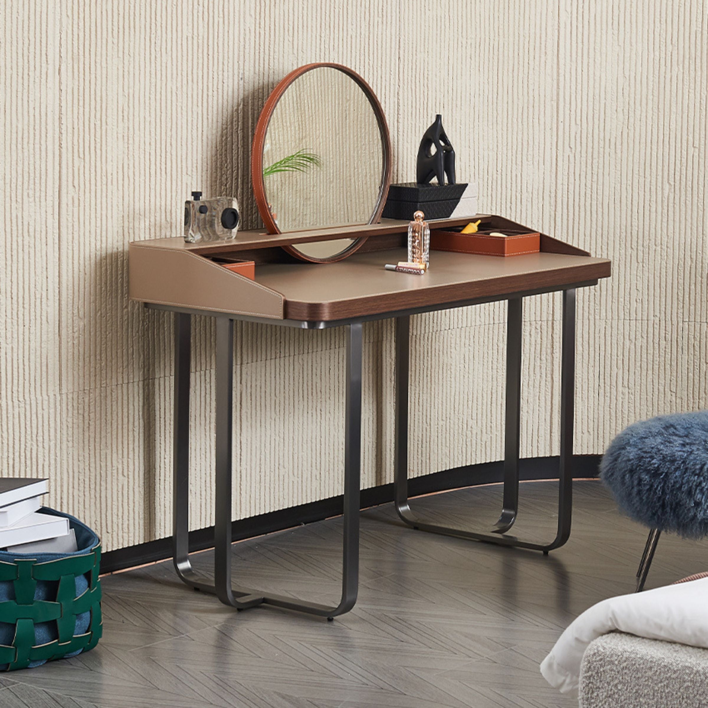 Pre-order 35 Days Delivery Oomph Sleek Office Desk/ Dresser Table With Mirror MLL-T78 - Office Desks - ebarza Furniture UAE | Shop Modern Furniture in Abu Dhabi & Dubai - مفروشات ايبازرا في الامارات | تسوق اثاث عصري وديكورات مميزة في دبي وابوظبي