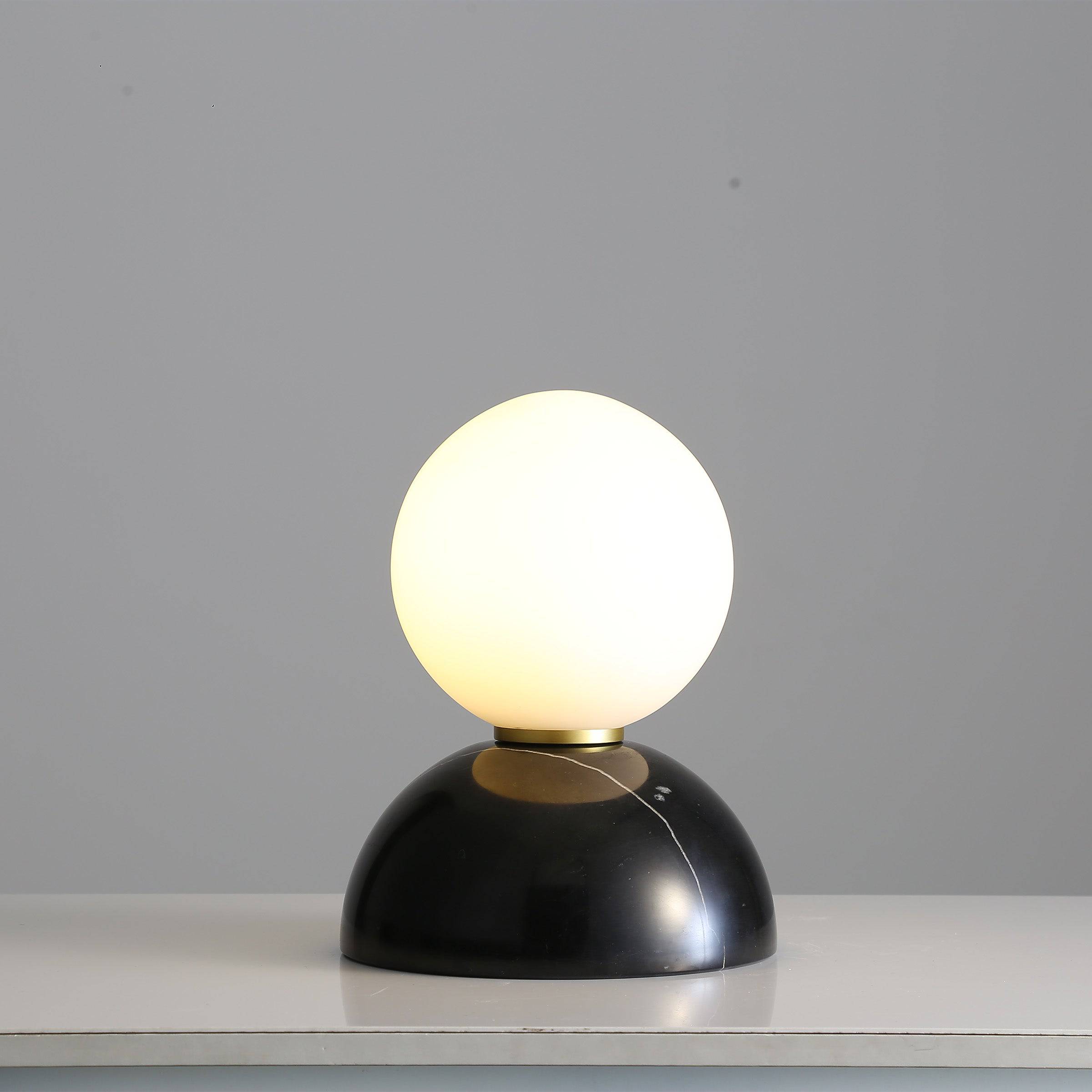 Opal Glass Shade With Black Marble Base Table Lamp 8709T-Bk - Desk\table Lamps - ebarza Furniture UAE | Shop Modern Furniture in Abu Dhabi & Dubai - مفروشات ايبازرا في الامارات | تسوق اثاث عصري وديكورات مميزة في دبي وابوظبي