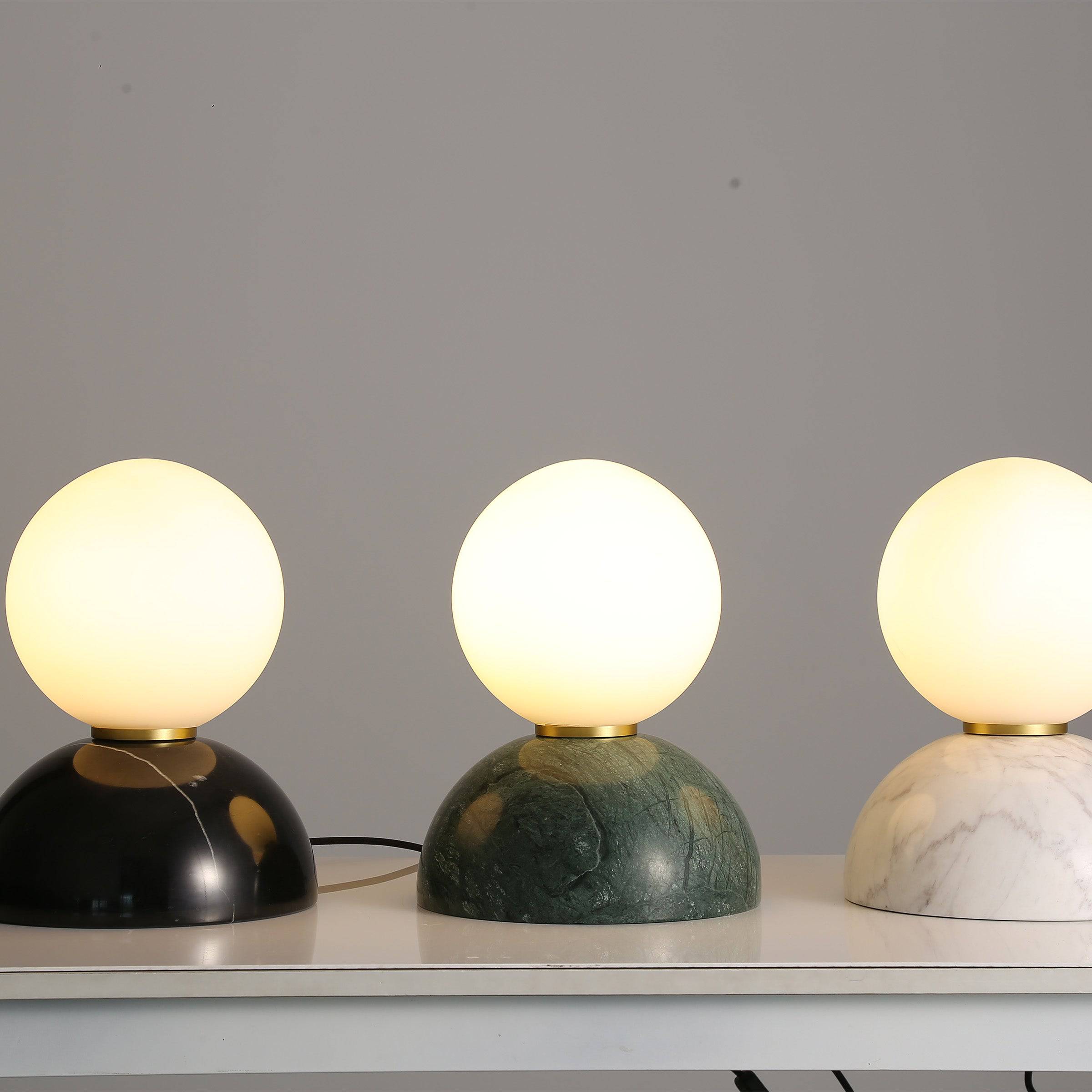 Opal Glass Shade With Black Marble Base Table Lamp 8709T-Bk - Desk\table Lamps - ebarza Furniture UAE | Shop Modern Furniture in Abu Dhabi & Dubai - مفروشات ايبازرا في الامارات | تسوق اثاث عصري وديكورات مميزة في دبي وابوظبي