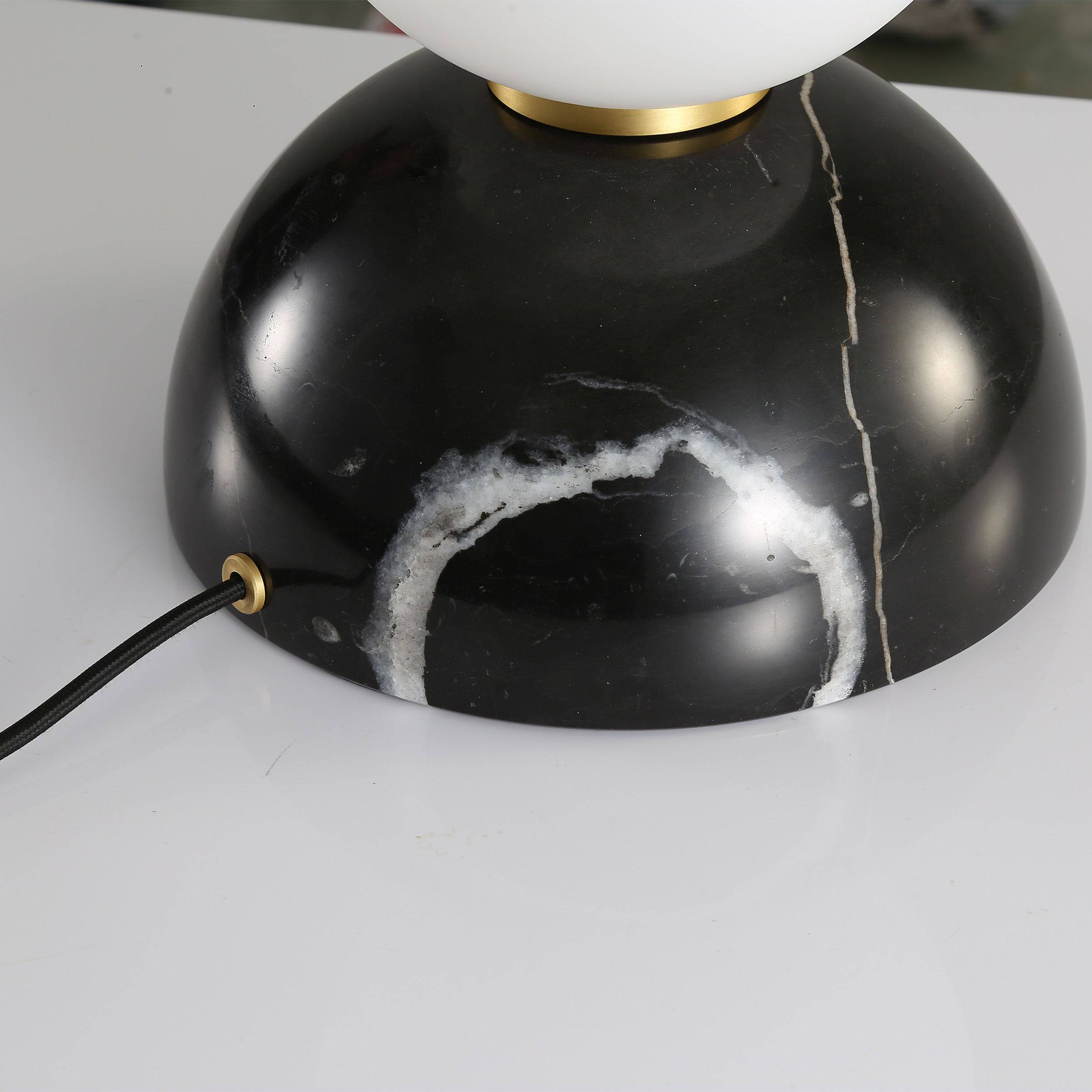 Opal Glass Shade With Black Marble Base Table Lamp 8709T-Bk - Desk\table Lamps - ebarza Furniture UAE | Shop Modern Furniture in Abu Dhabi & Dubai - مفروشات ايبازرا في الامارات | تسوق اثاث عصري وديكورات مميزة في دبي وابوظبي