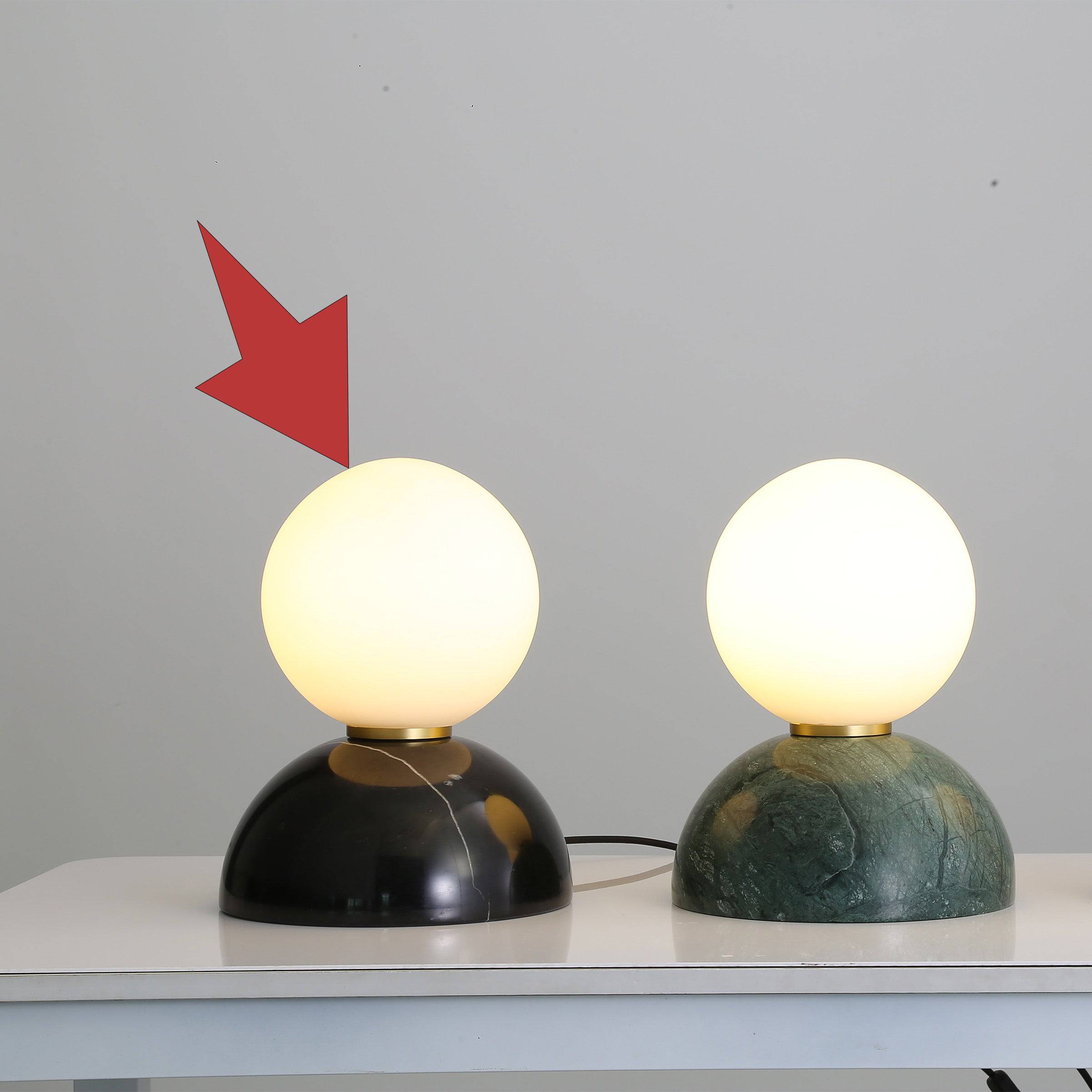 Opal Glass Shade With Black Marble Base Table Lamp 8709T-Bk - Desk\table Lamps - ebarza Furniture UAE | Shop Modern Furniture in Abu Dhabi & Dubai - مفروشات ايبازرا في الامارات | تسوق اثاث عصري وديكورات مميزة في دبي وابوظبي