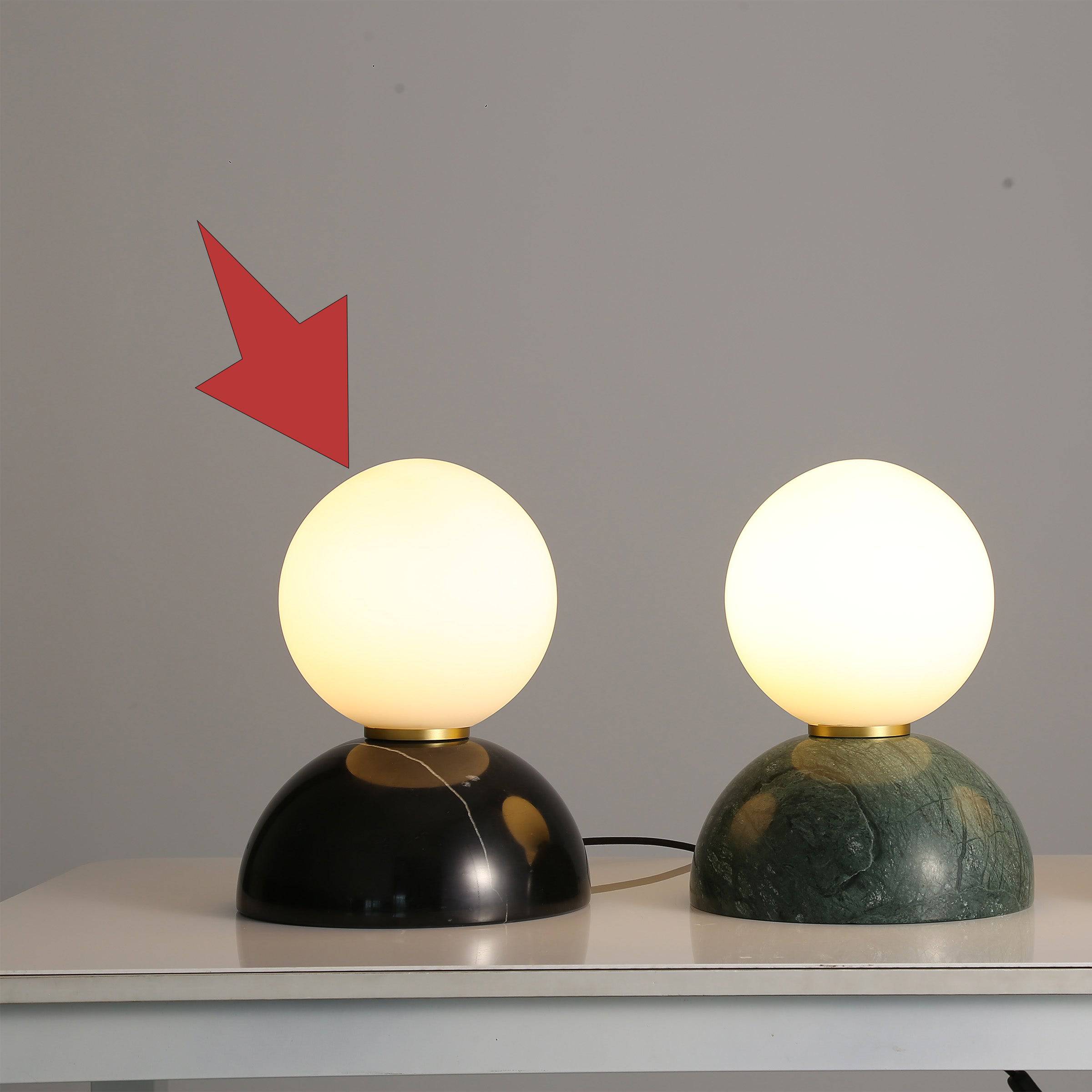 Opal Glass Shade With Black Marble Base Table Lamp 8709T-Bk - Desk\table Lamps - ebarza Furniture UAE | Shop Modern Furniture in Abu Dhabi & Dubai - مفروشات ايبازرا في الامارات | تسوق اثاث عصري وديكورات مميزة في دبي وابوظبي