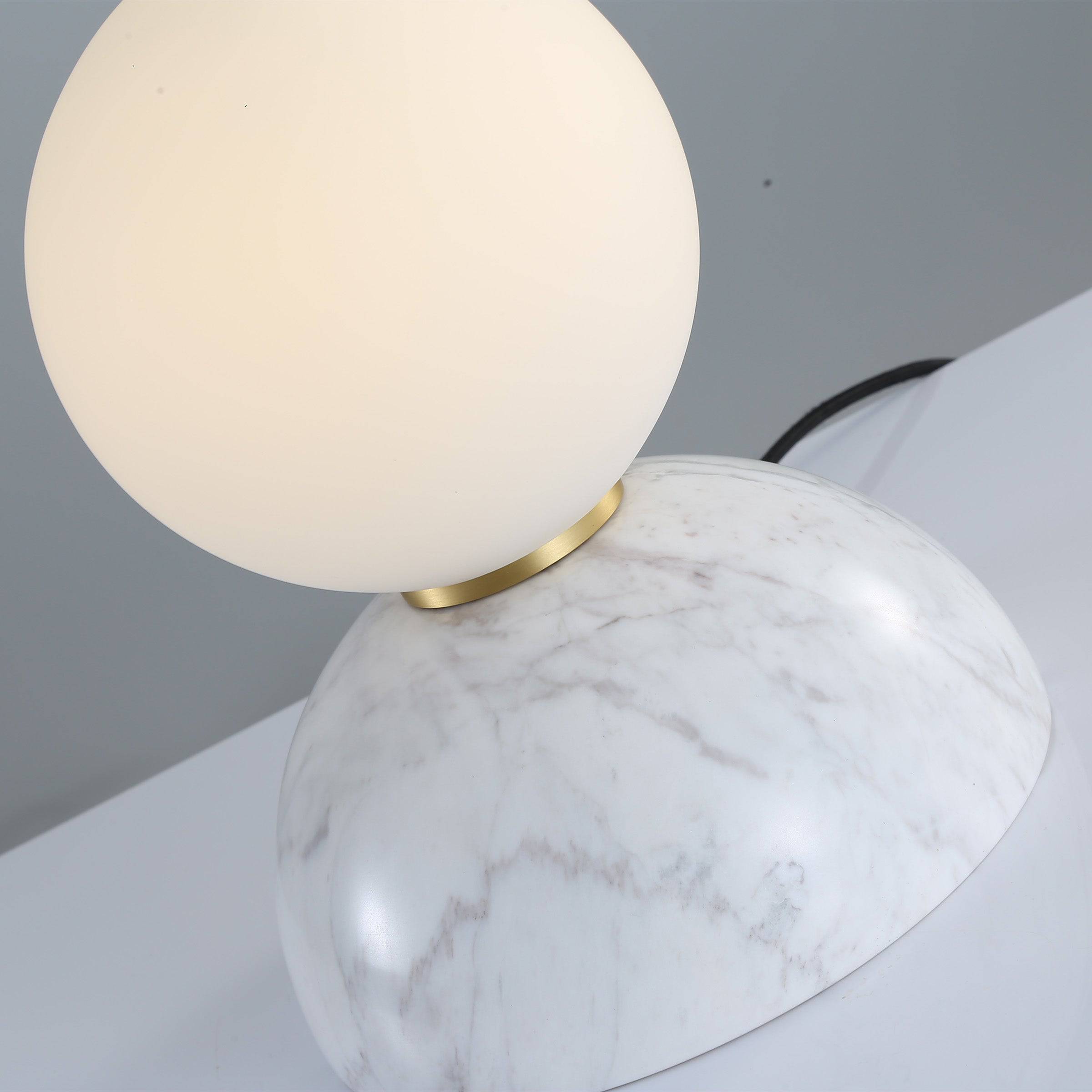 Opal Glass Shade With White Marble Base Table Lamp 8709T-We - Desk\table Lamps - ebarza Furniture UAE | Shop Modern Furniture in Abu Dhabi & Dubai - مفروشات ايبازرا في الامارات | تسوق اثاث عصري وديكورات مميزة في دبي وابوظبي