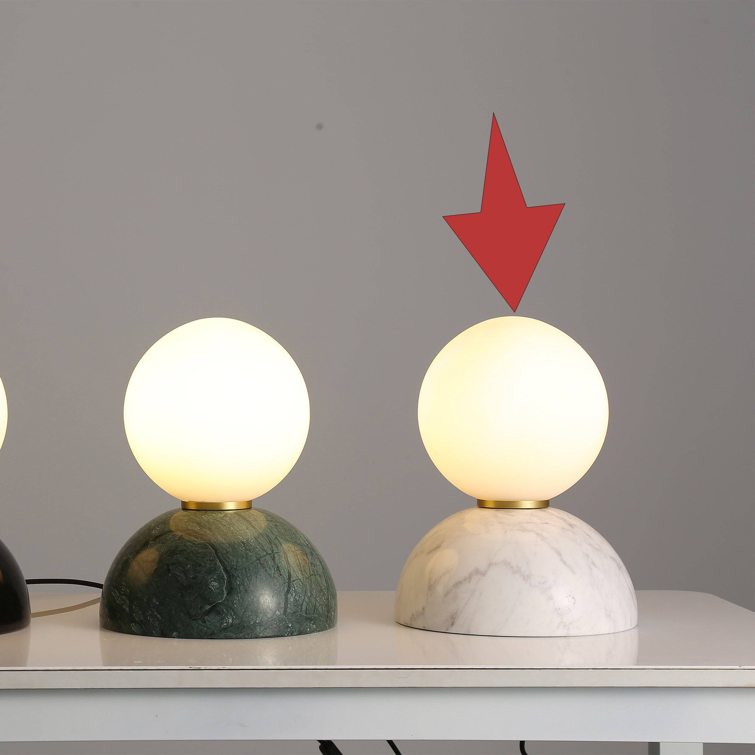 Opal Glass Shade With White Marble Base Table Lamp 8709T-We - Desk\table Lamps - ebarza Furniture UAE | Shop Modern Furniture in Abu Dhabi & Dubai - مفروشات ايبازرا في الامارات | تسوق اثاث عصري وديكورات مميزة في دبي وابوظبي