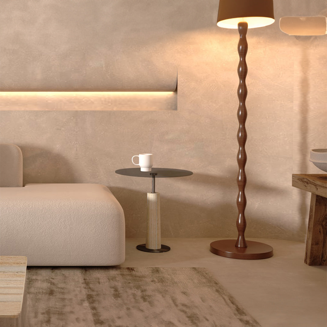 Orizzonte Travertine Side Table - 212ST-S - Side Tables - ebarza Furniture UAE | Shop Modern Furniture in Abu Dhabi & Dubai - مفروشات ايبازرا في الامارات | تسوق اثاث عصري وديكورات مميزة في دبي وابوظبي