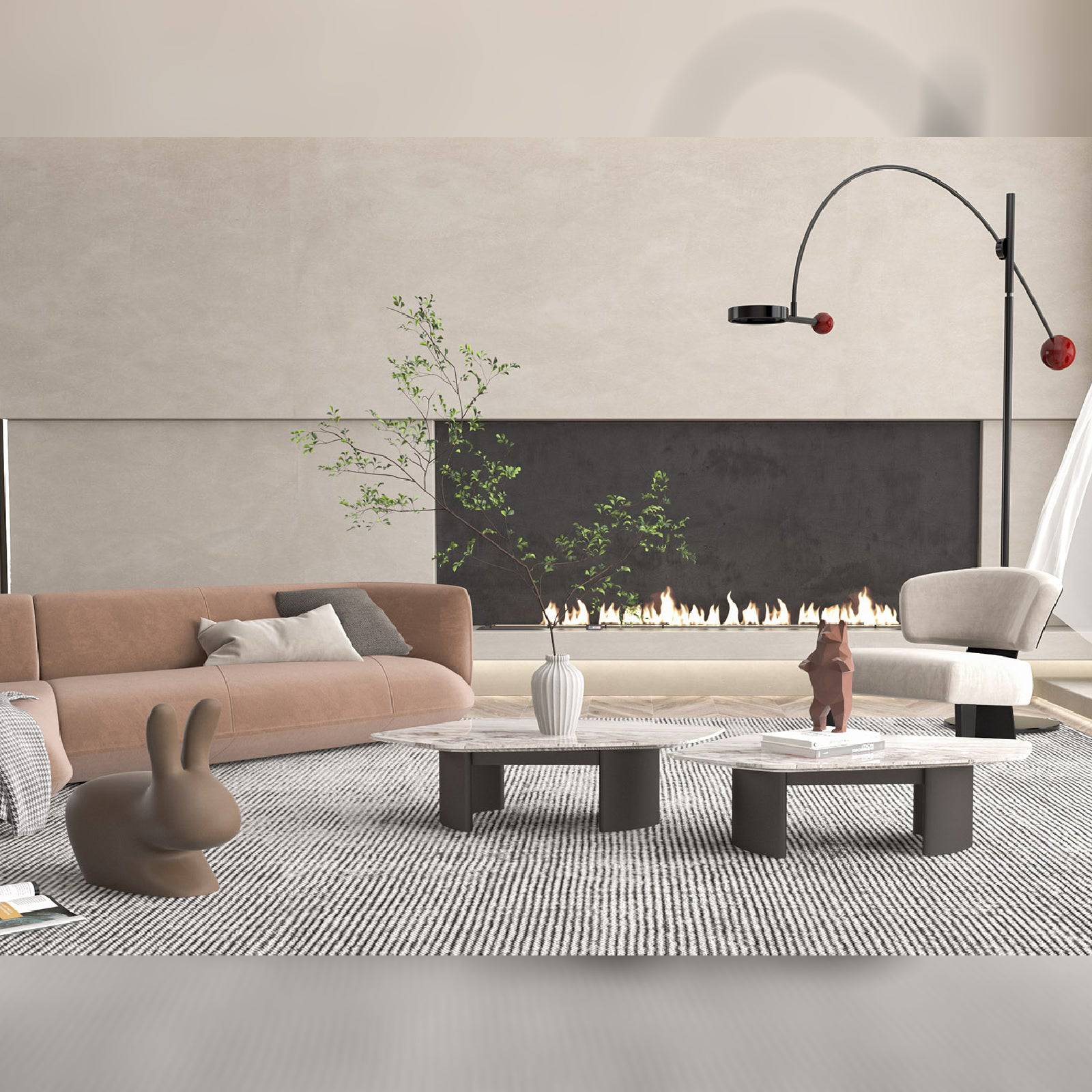 Pallisandro Natural Marble High Center Table Dz452Cta-1 - Coffee Tables - ebarza Furniture UAE | Shop Modern Furniture in Abu Dhabi & Dubai - مفروشات ايبازرا في الامارات | تسوق اثاث عصري وديكورات مميزة في دبي وابوظبي