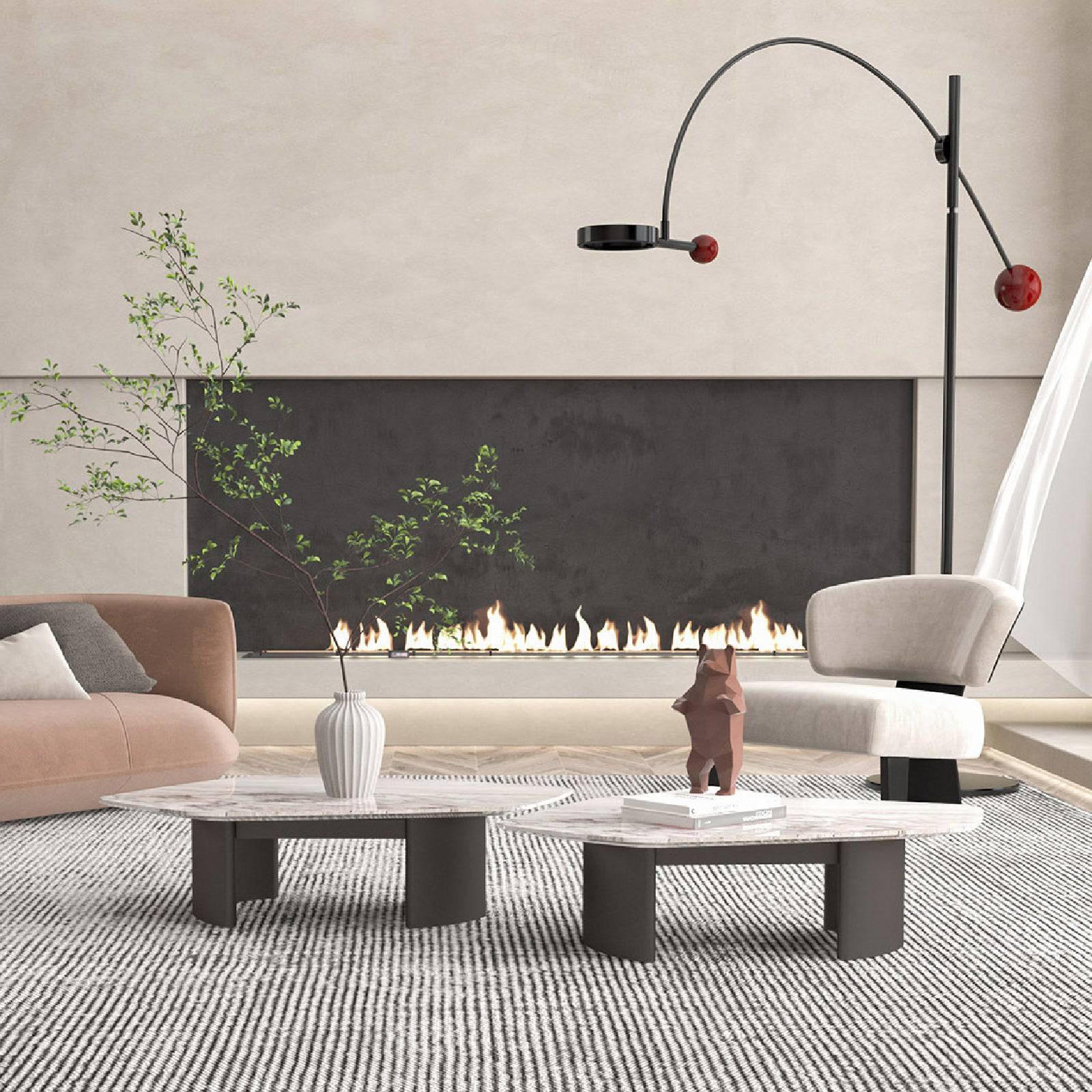 Pallisandro Natural Marble High Center Table Dz452Cta-1 - Coffee Tables - ebarza Furniture UAE | Shop Modern Furniture in Abu Dhabi & Dubai - مفروشات ايبازرا في الامارات | تسوق اثاث عصري وديكورات مميزة في دبي وابوظبي