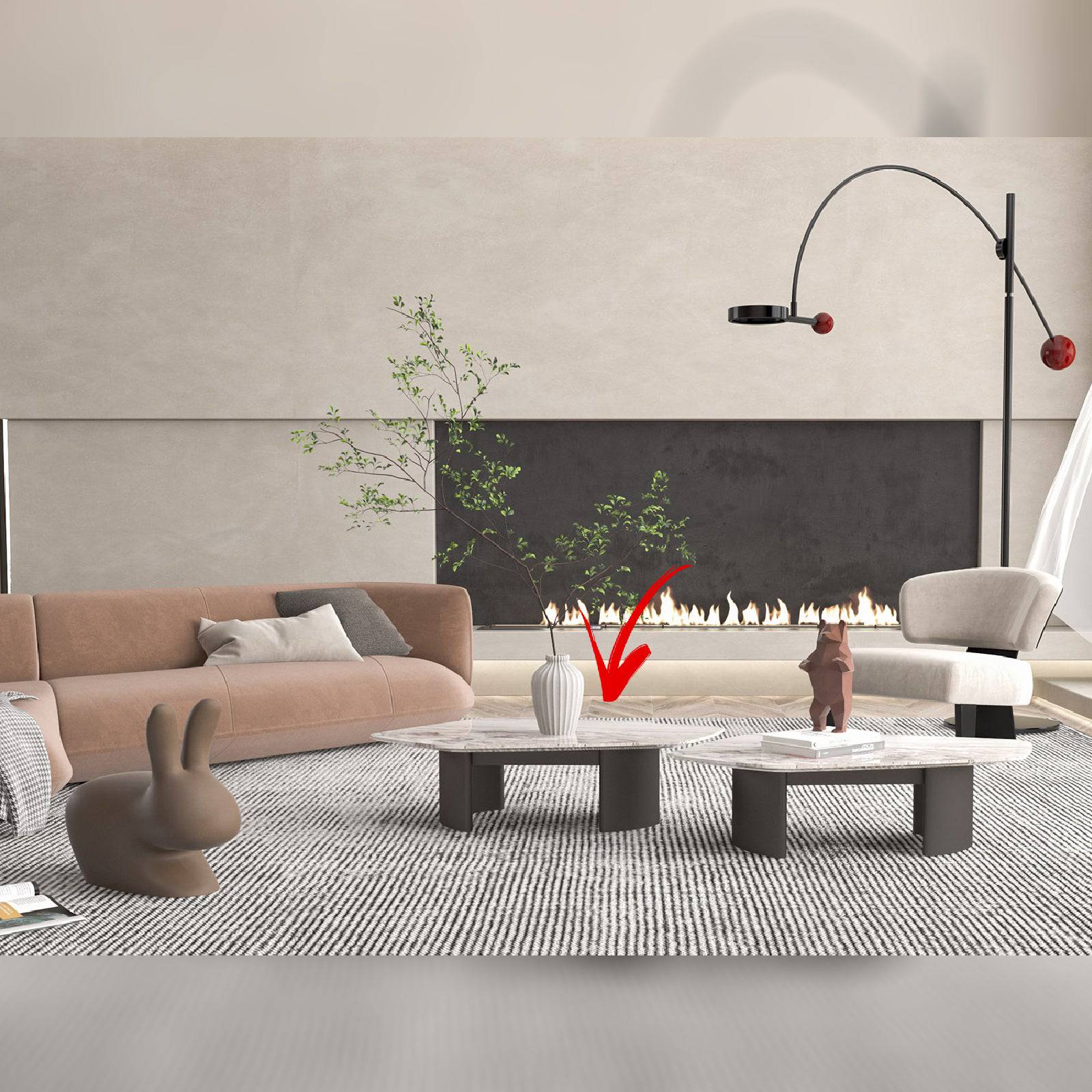 Pallisandro Natural Marble High Center Table Dz452Cta-1 - Coffee Tables - ebarza Furniture UAE | Shop Modern Furniture in Abu Dhabi & Dubai - مفروشات ايبازرا في الامارات | تسوق اثاث عصري وديكورات مميزة في دبي وابوظبي