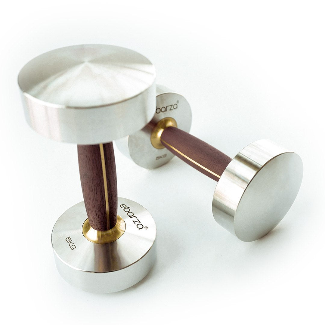 Ebarza Stainless Steel And Walnut Wood Dumbbell-5kg PRO-GMYL01-5 - Home Decor Figurines - ebarza Furniture UAE | Shop Modern Furniture in Abu Dhabi & Dubai - مفروشات ايبازرا في الامارات | تسوق اثاث عصري وديكورات مميزة في دبي وابوظبي