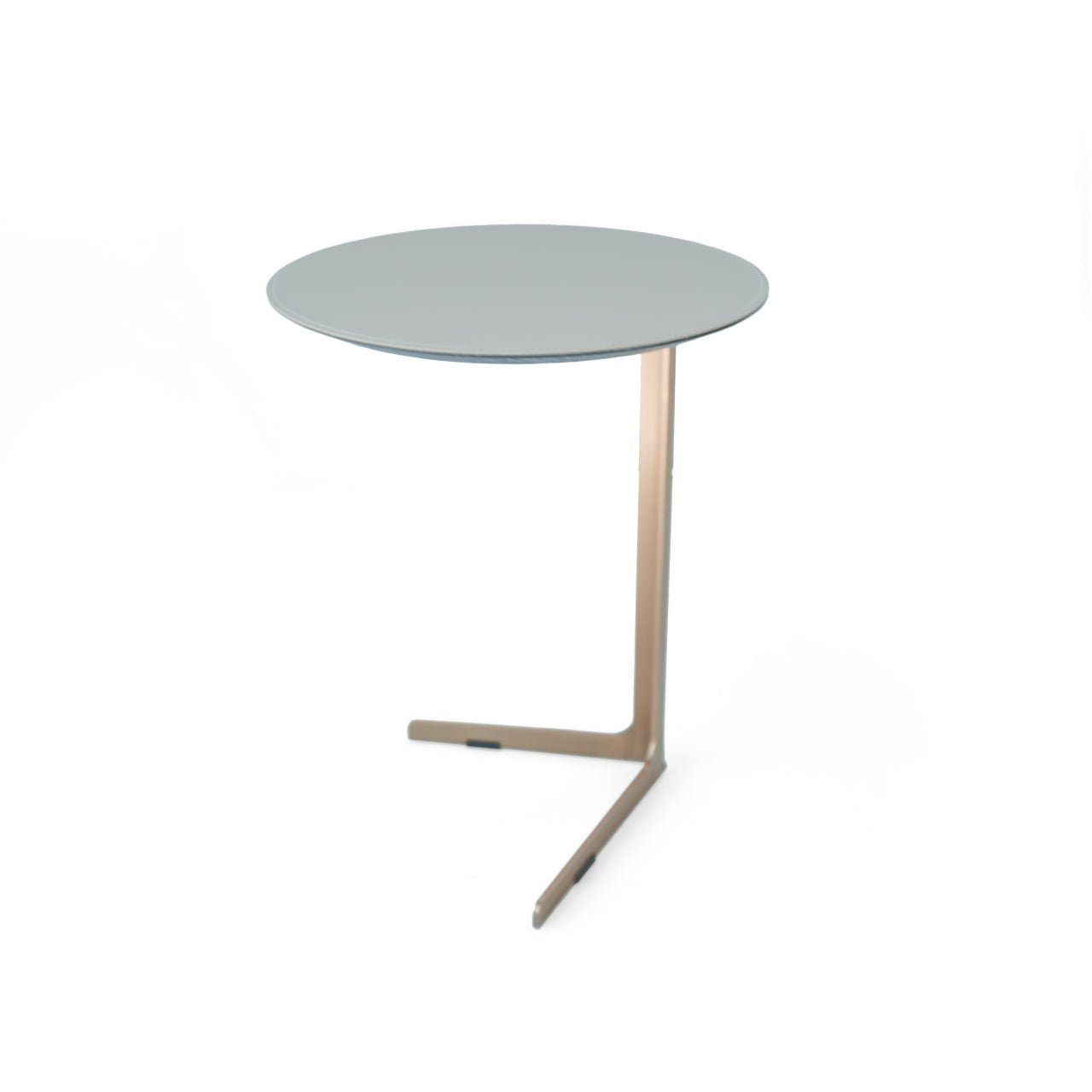 Golden Legs Saddle Leather Side Table MLL-D75/G - Side Tables - ebarza Furniture UAE | Shop Modern Furniture in Abu Dhabi & Dubai - مفروشات ايبازرا في الامارات | تسوق اثاث عصري وديكورات مميزة في دبي وابوظبي