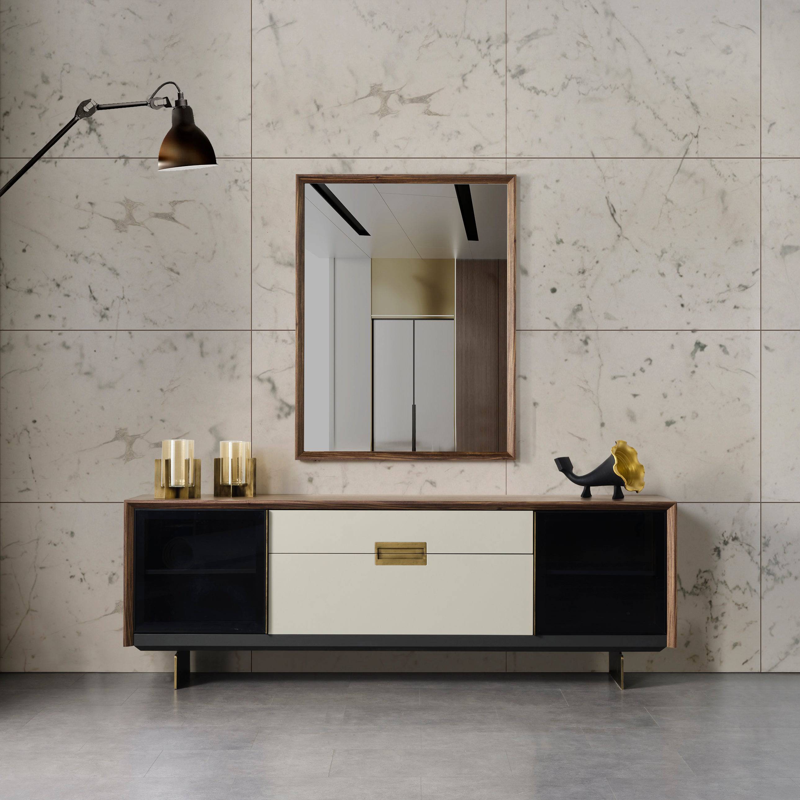Pietra Kristal Sideboard And Mirror Krstl-Sbcnsl - Sideboards - ebarza Furniture UAE | Shop Modern Furniture in Abu Dhabi & Dubai - مفروشات ايبازرا في الامارات | تسوق اثاث عصري وديكورات مميزة في دبي وابوظبي