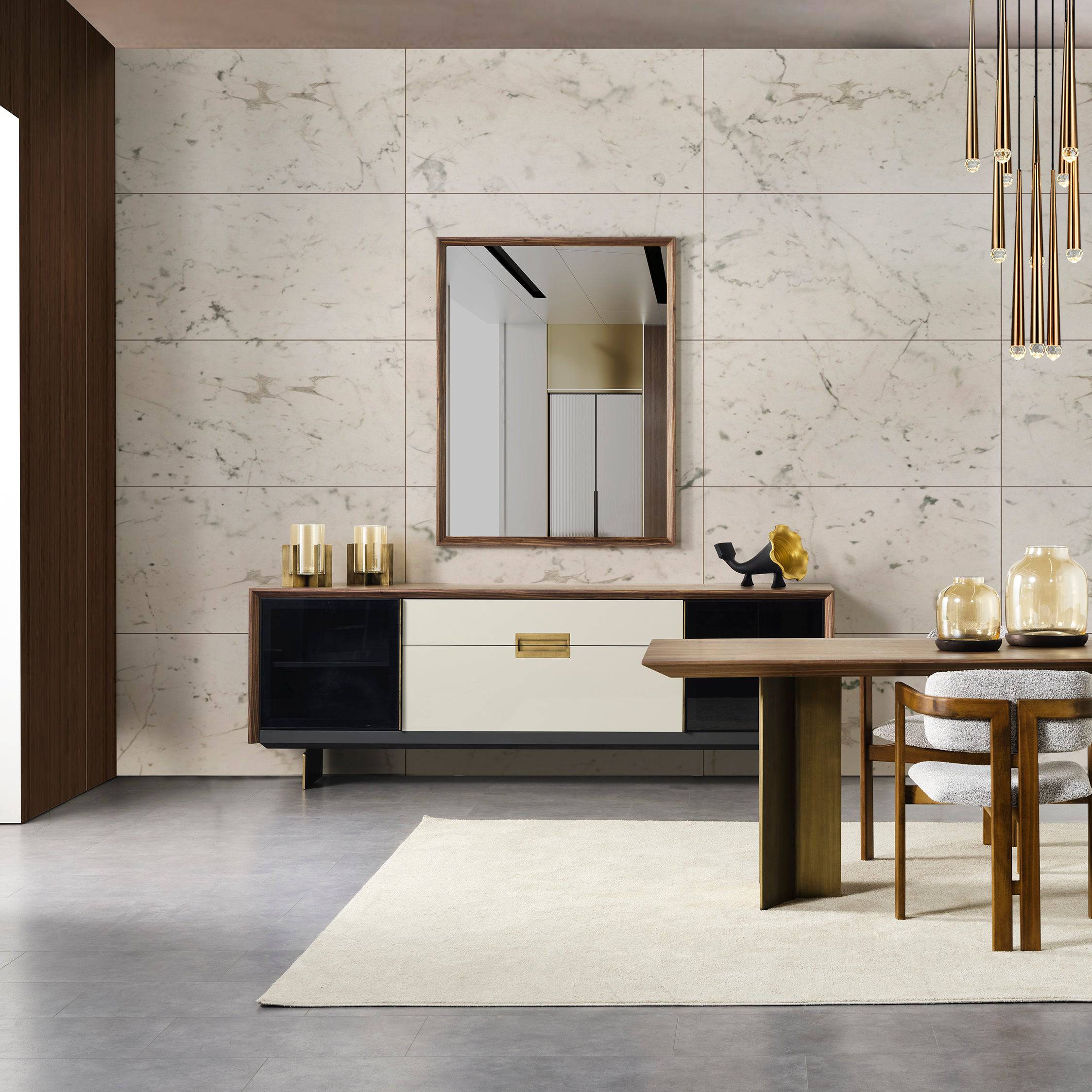 Pietra Kristal Sideboard And Mirror Krstl-Sbcnsl - Sideboards - ebarza Furniture UAE | Shop Modern Furniture in Abu Dhabi & Dubai - مفروشات ايبازرا في الامارات | تسوق اثاث عصري وديكورات مميزة في دبي وابوظبي