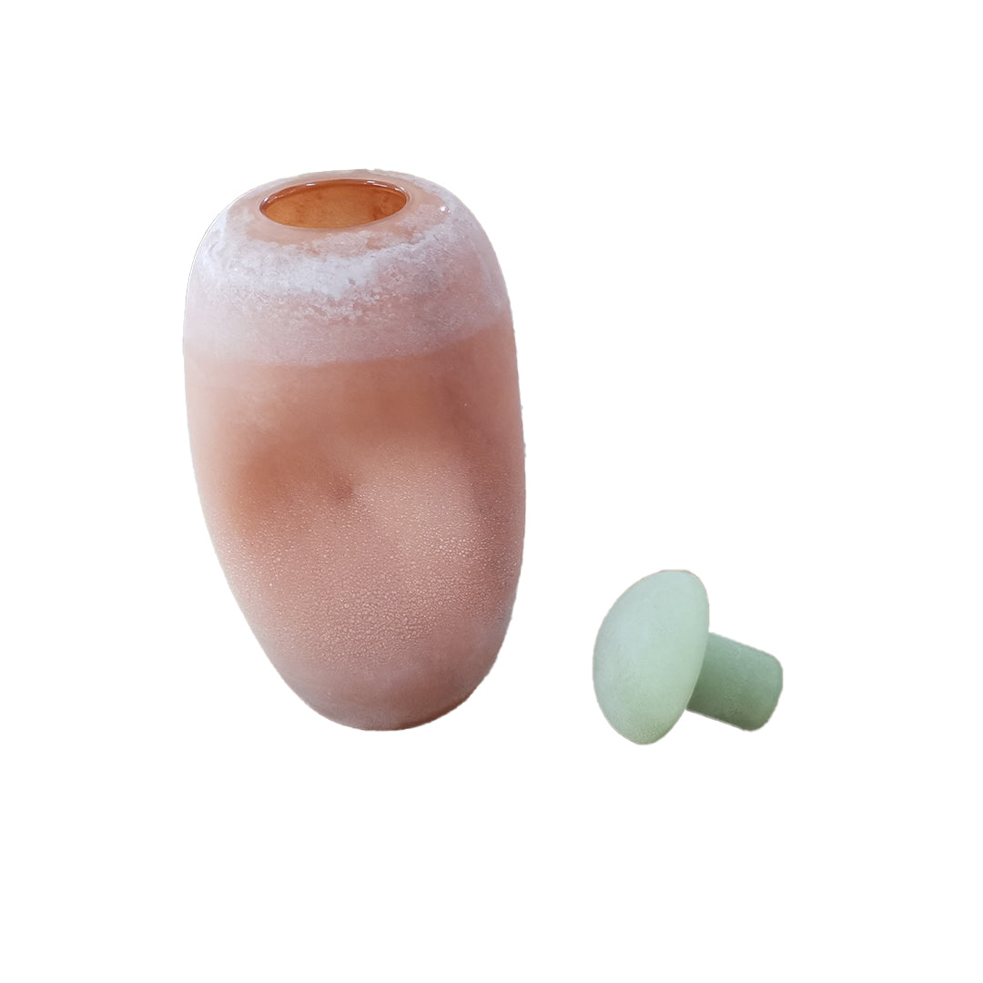 Pink Green Jar Tall FB-E24003A - Vases - ebarza Furniture UAE | Shop Modern Furniture in Abu Dhabi & Dubai - مفروشات ايبازرا في الامارات | تسوق اثاث عصري وديكورات مميزة في دبي وابوظبي