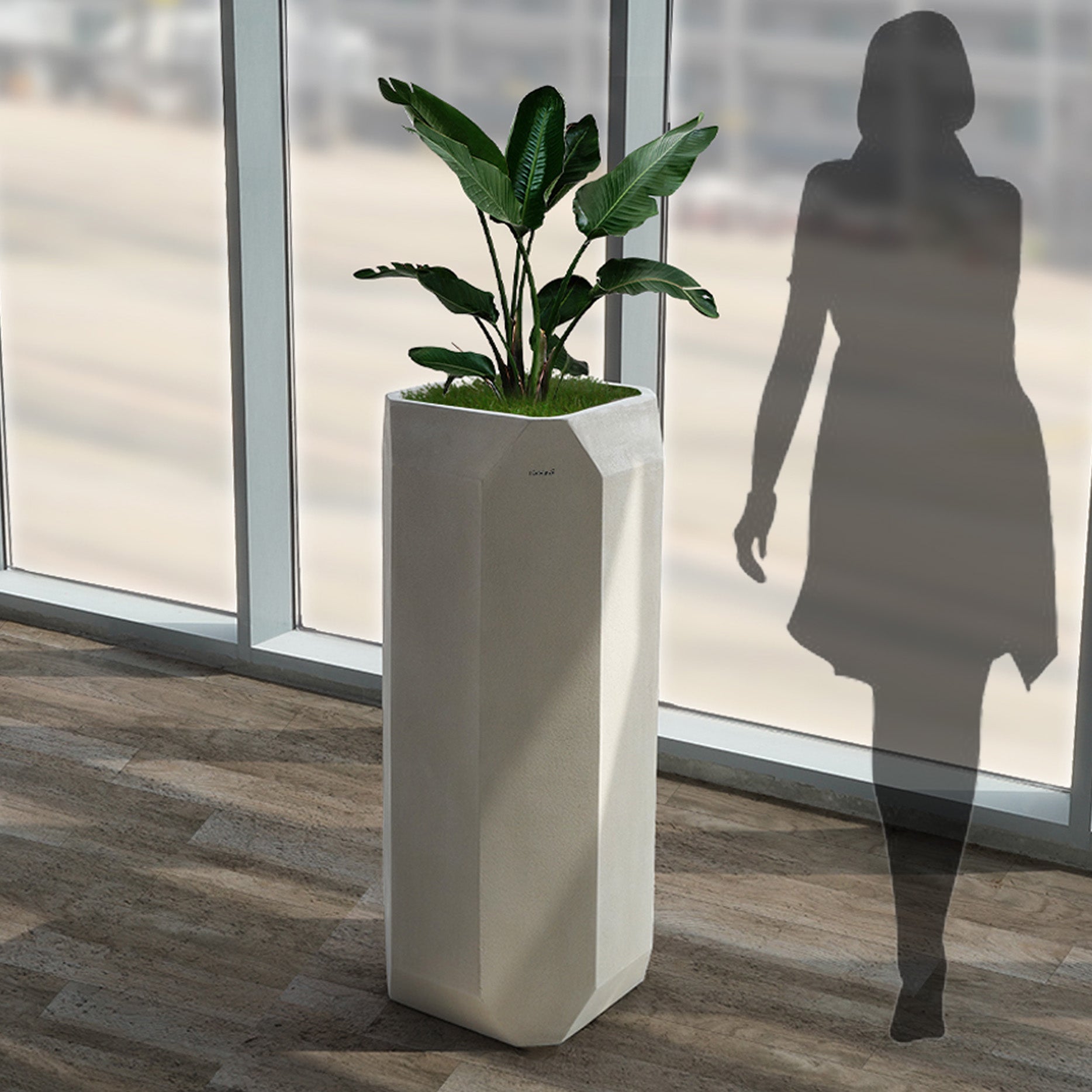 Beige Planter Box XK-4084A - Planter Boxes - ebarza Furniture UAE | Shop Modern Furniture in Abu Dhabi & Dubai - مفروشات ايبازرا في الامارات | تسوق اثاث عصري وديكورات مميزة في دبي وابوظبي