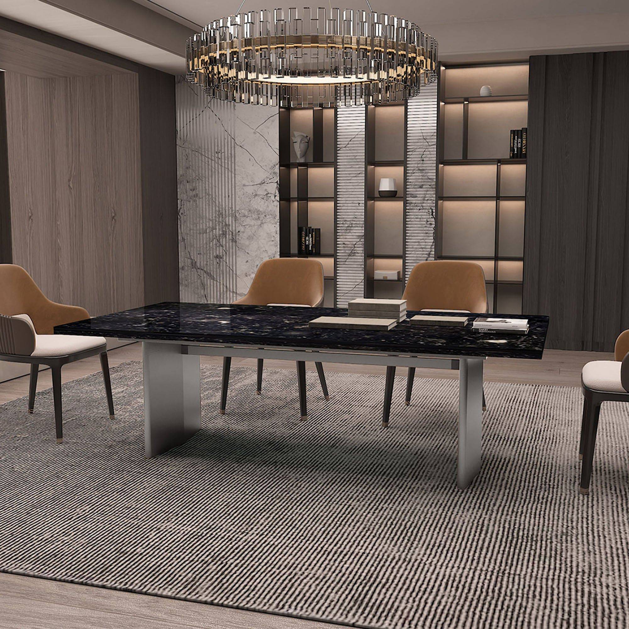 Porvoo Natural Marble Dining Table Dt01-C - Dining Tables - ebarza Furniture UAE | Shop Modern Furniture in Abu Dhabi & Dubai - مفروشات ايبازرا في الامارات | تسوق اثاث عصري وديكورات مميزة في دبي وابوظبي