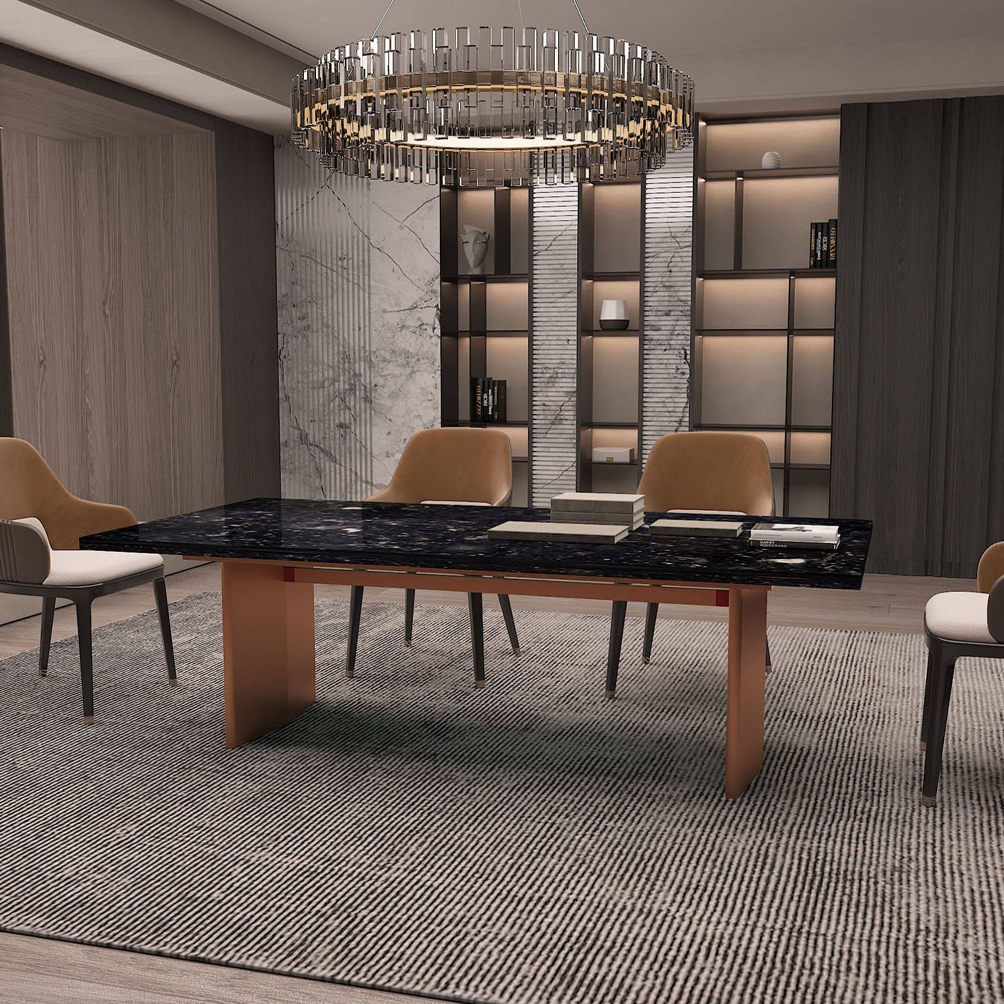 Porvoo Natural Marble Dining Table Dt01-Rg - Dining Tables - ebarza Furniture UAE | Shop Modern Furniture in Abu Dhabi & Dubai - مفروشات ايبازرا في الامارات | تسوق اثاث عصري وديكورات مميزة في دبي وابوظبي