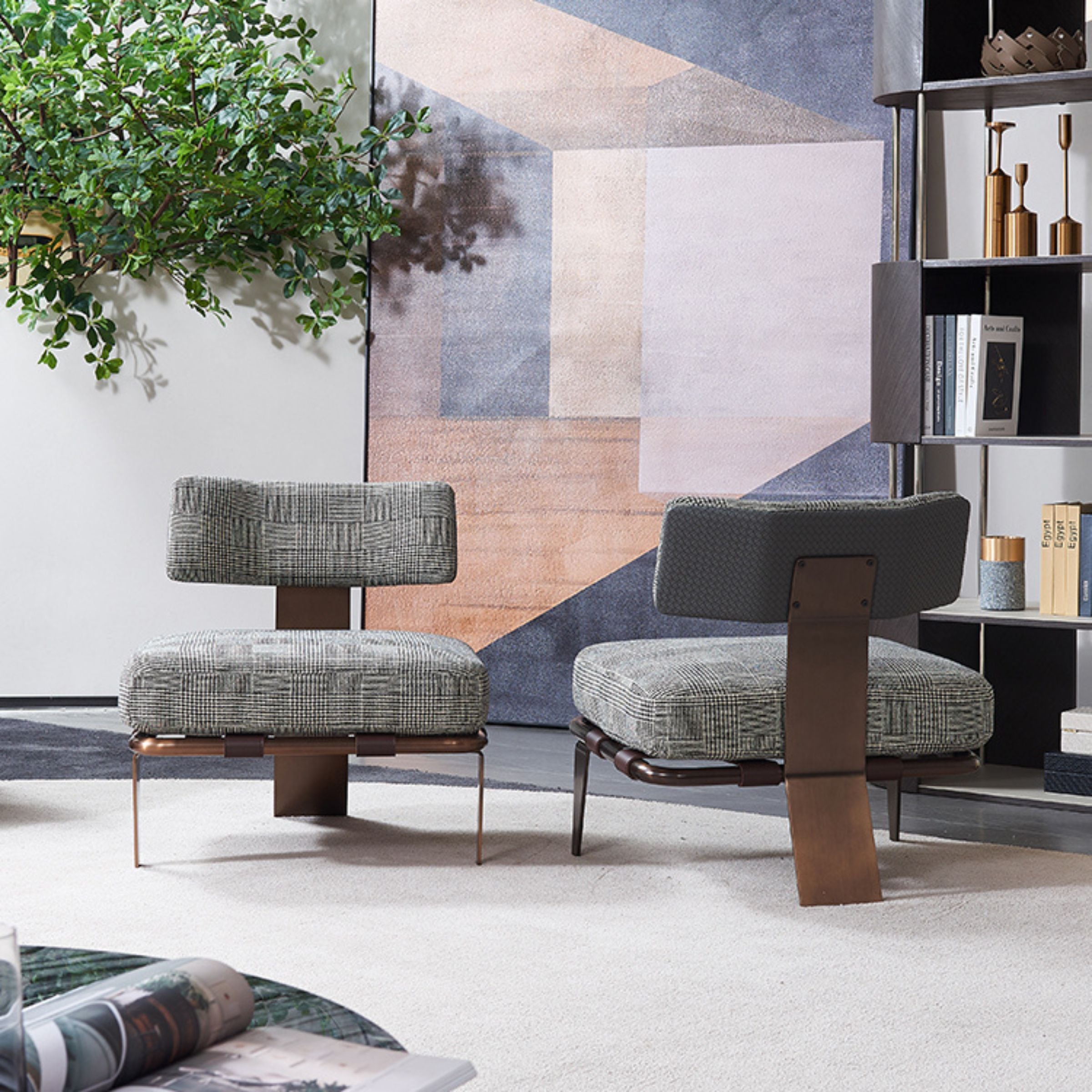 Capri Lounge Chair MLL-A75/BR - Lounge Chairs - ebarza Furniture UAE | Shop Modern Furniture in Abu Dhabi & Dubai - مفروشات ايبازرا في الامارات | تسوق اثاث عصري وديكورات مميزة في دبي وابوظبي