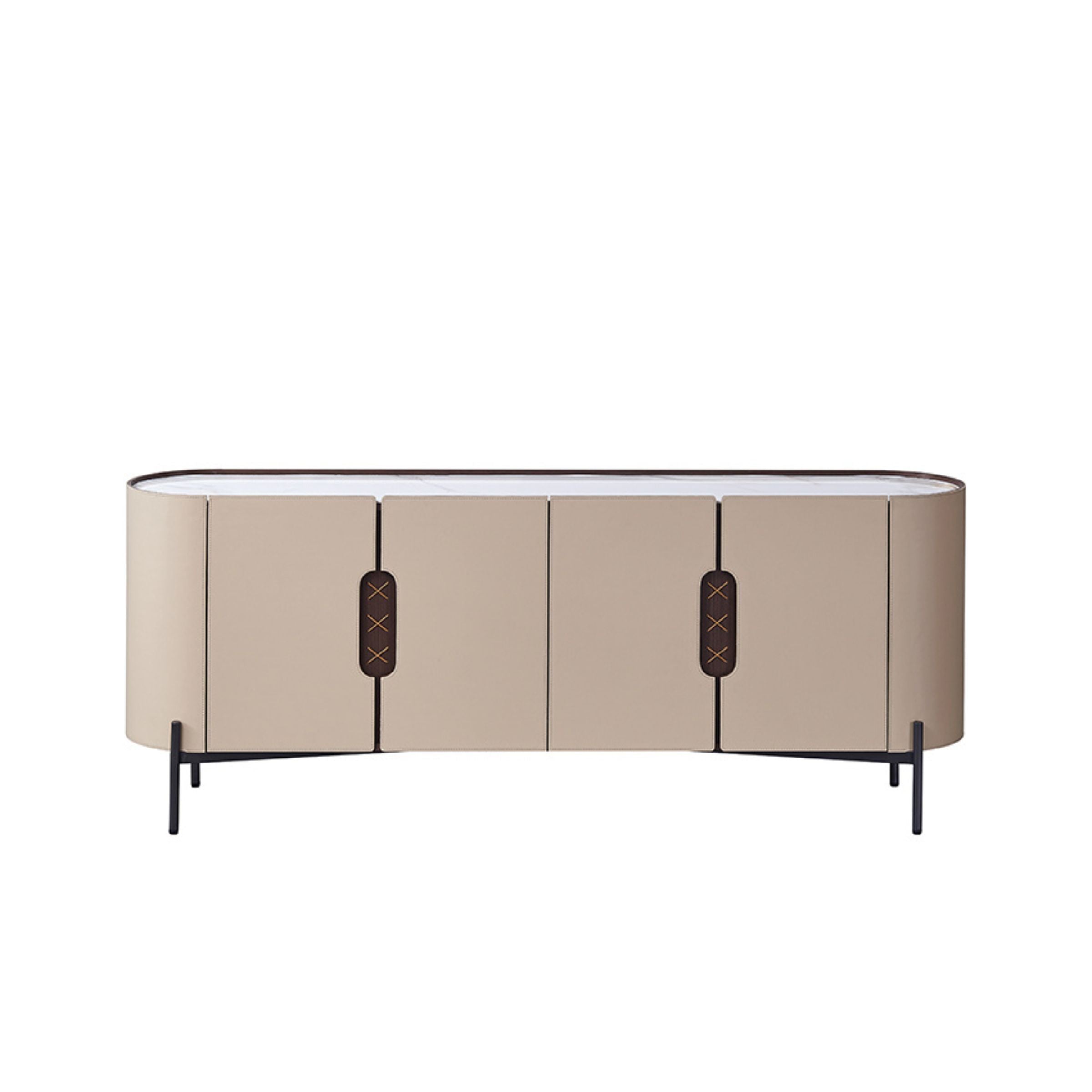 Stitch Saddle Leather Sideboard / Cabinet MLL-T32 - Cabinets - ebarza Furniture UAE | Shop Modern Furniture in Abu Dhabi & Dubai - مفروشات ايبازرا في الامارات | تسوق اثاث عصري وديكورات مميزة في دبي وابوظبي