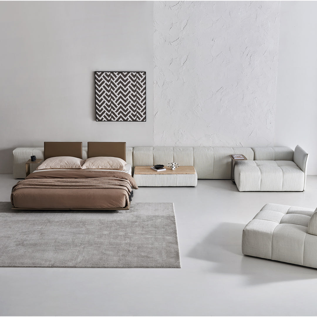 Puzzle Suspended Bed Base with 2 backrest - SF080 - Bedsteads - ebarza Furniture UAE | Shop Modern Furniture in Abu Dhabi & Dubai - مفروشات ايبازرا في الامارات | تسوق اثاث عصري وديكورات مميزة في دبي وابوظبي