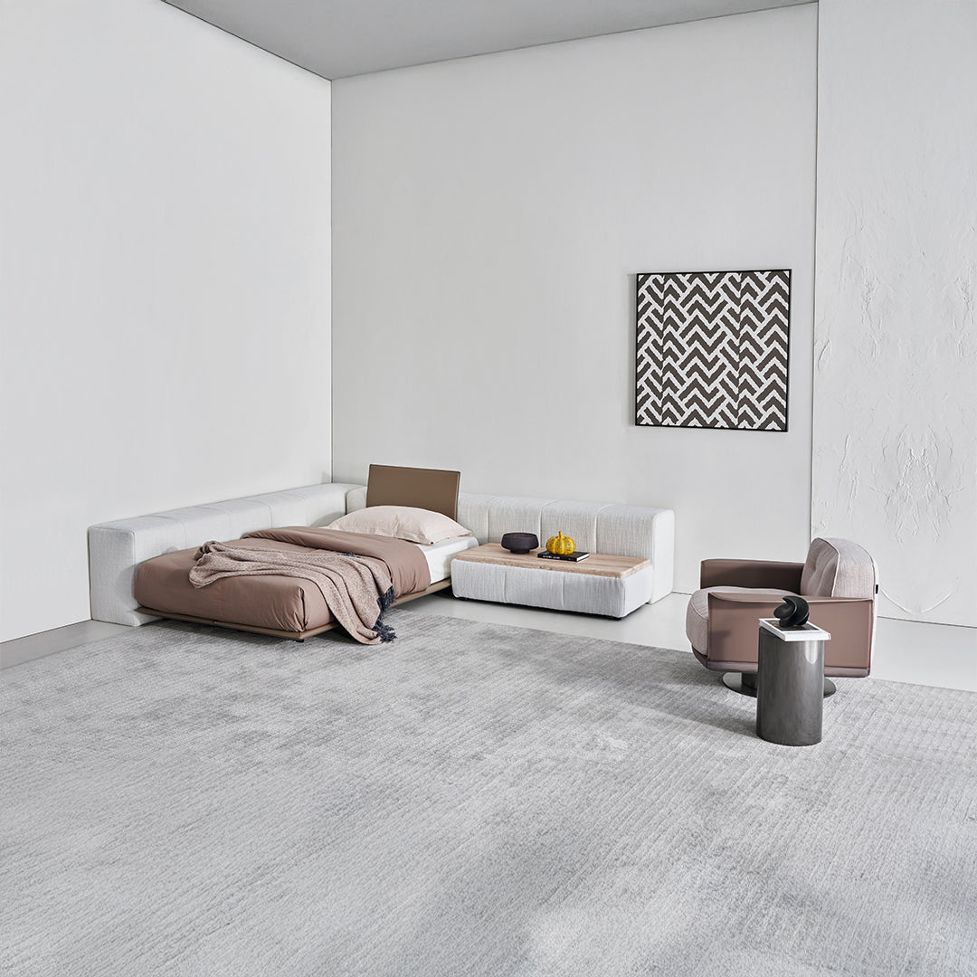 Puzzle Suspended Single Bed Base with 1 backrest - SF080 - Bedsteads - ebarza Furniture UAE | Shop Modern Furniture in Abu Dhabi & Dubai - مفروشات ايبازرا في الامارات | تسوق اثاث عصري وديكورات مميزة في دبي وابوظبي